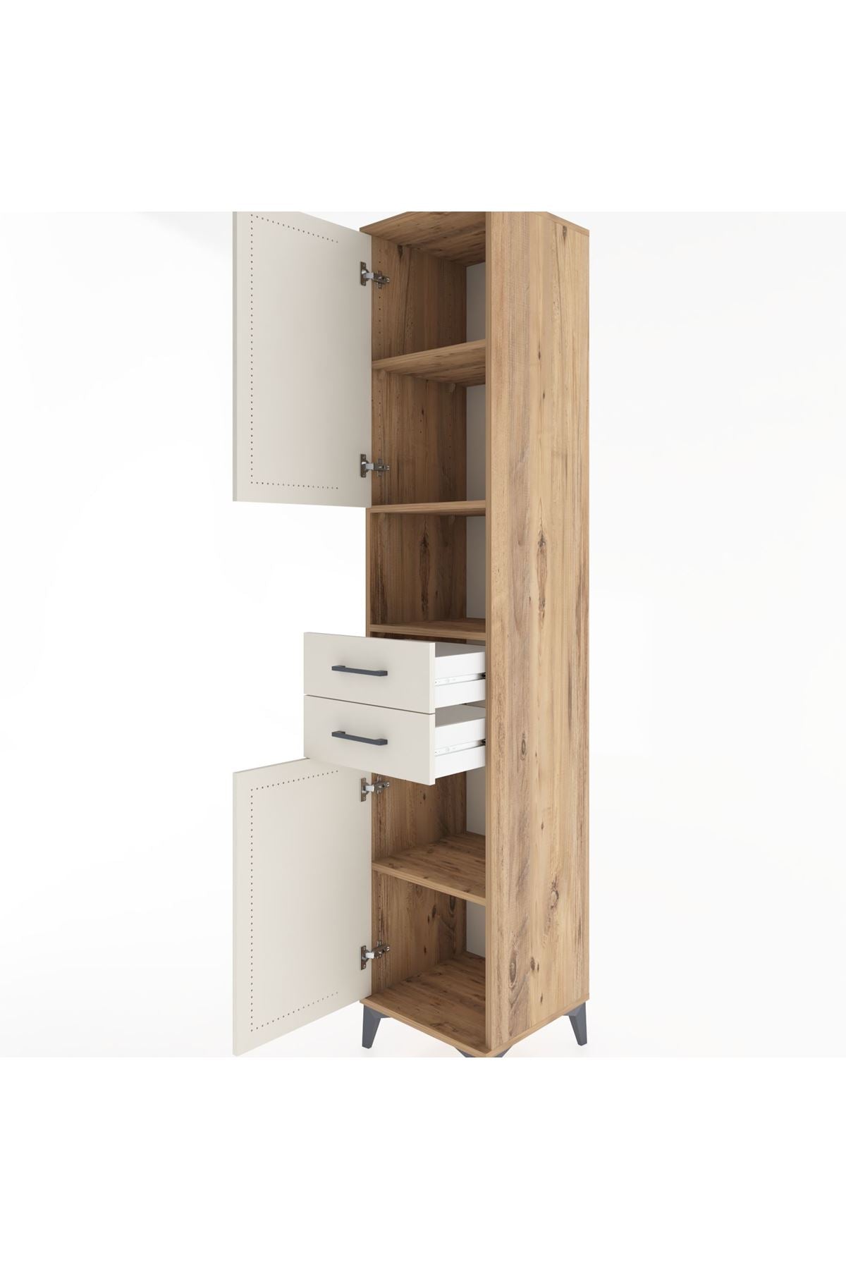 Hyperion Dolap 4 Raflı 2 Çekmeceli 2 Kapaklı 44x44x221 - S61M233V7B
