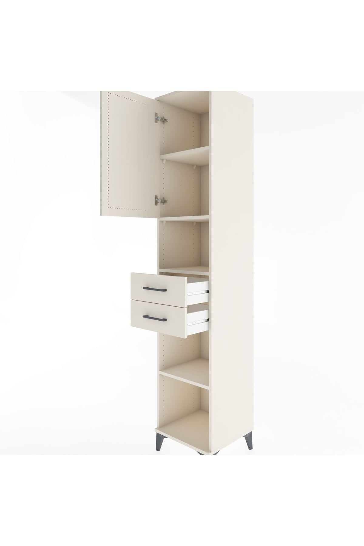 Hyperion Dolap 4 Raflı 2 Çekmeceli Tek Kapaklı 44x44x221 - S61M234V1B