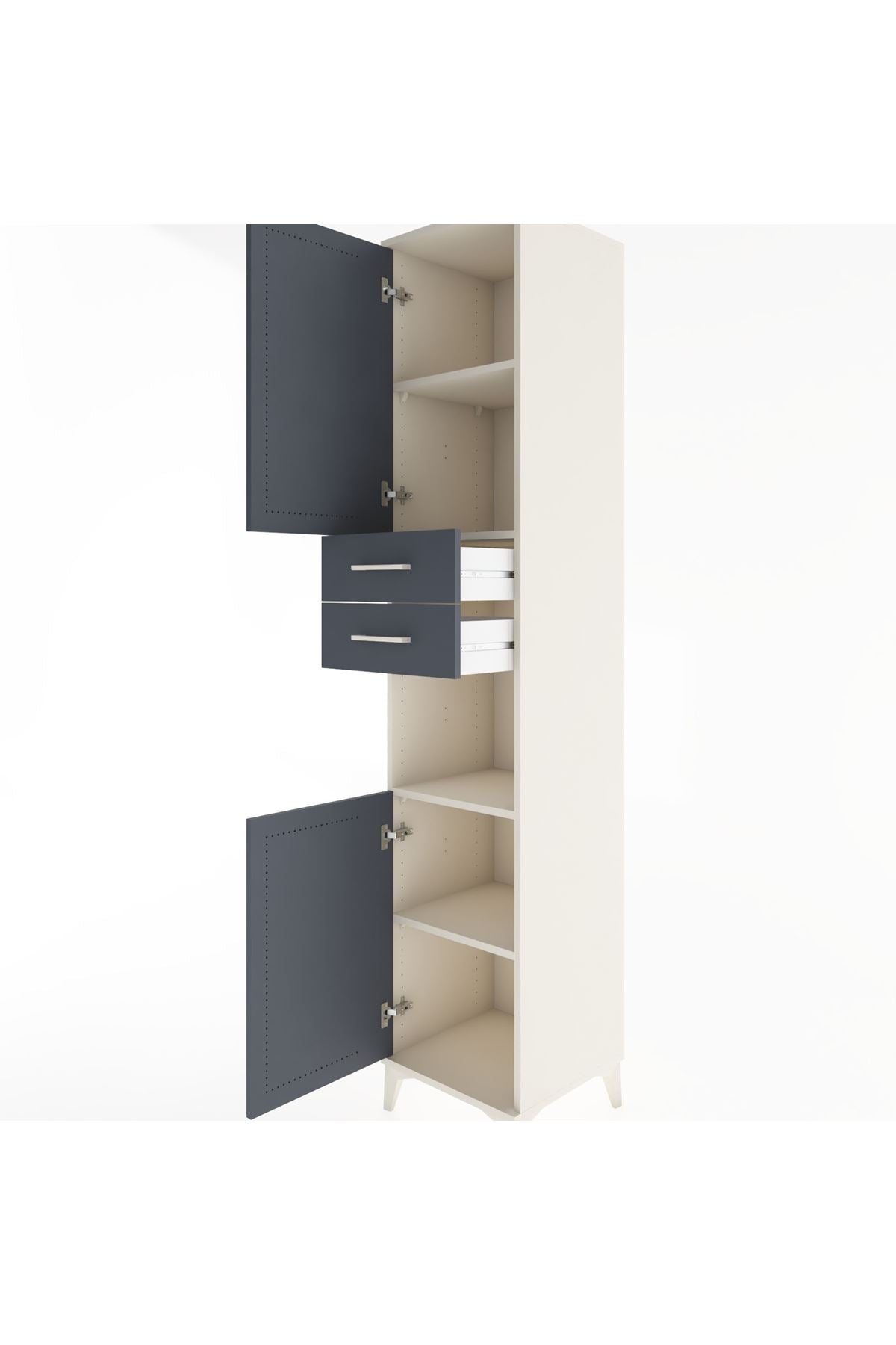 Hyperion Dolap 4 Raflı 2 Çekmeceli 2 Kapaklı 44x44x221 - S61M236V2B