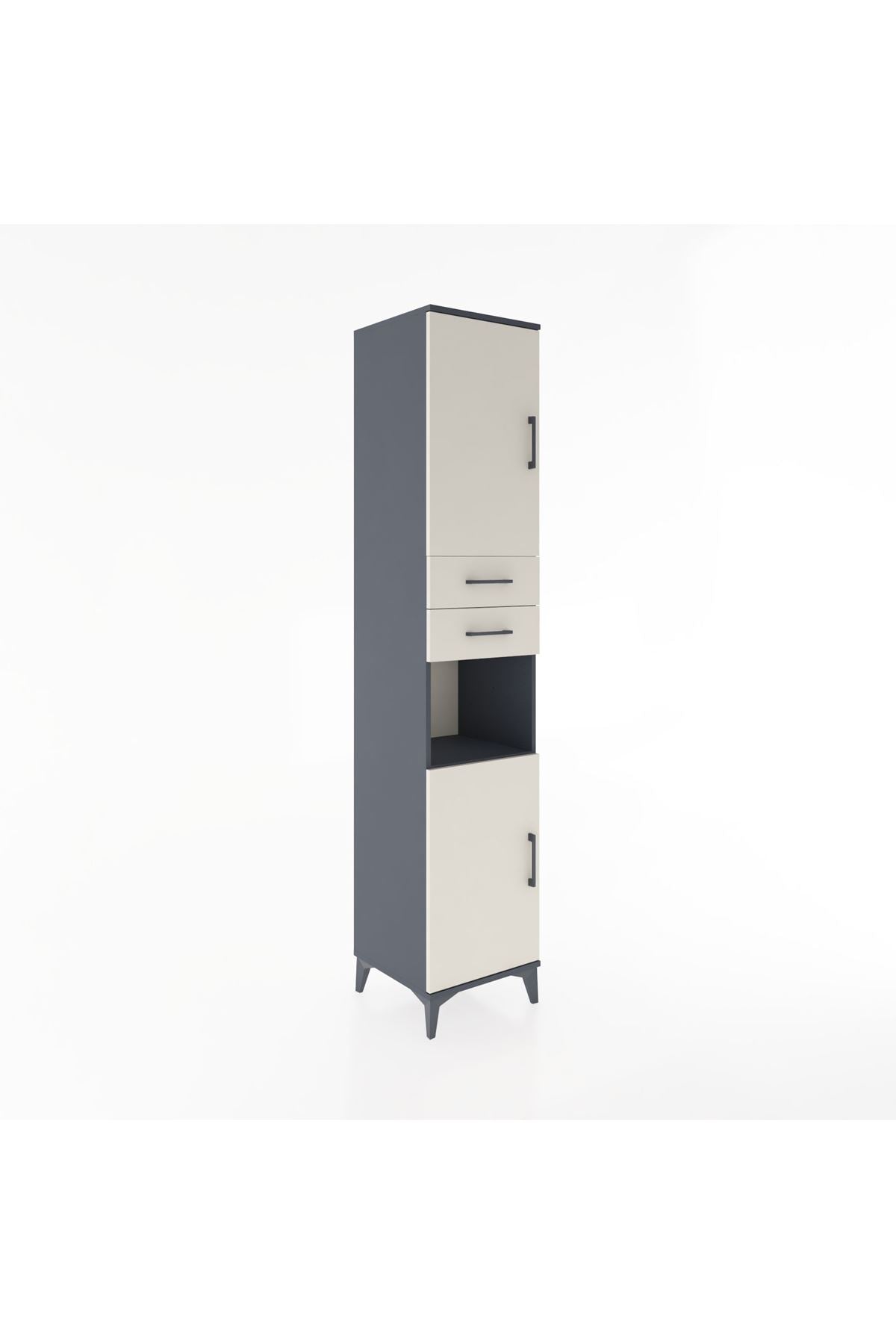 Hyperion Dolap 4 Raflı 2 Çekmeceli 2 Kapaklı 44x44x221 - S61M236V4B