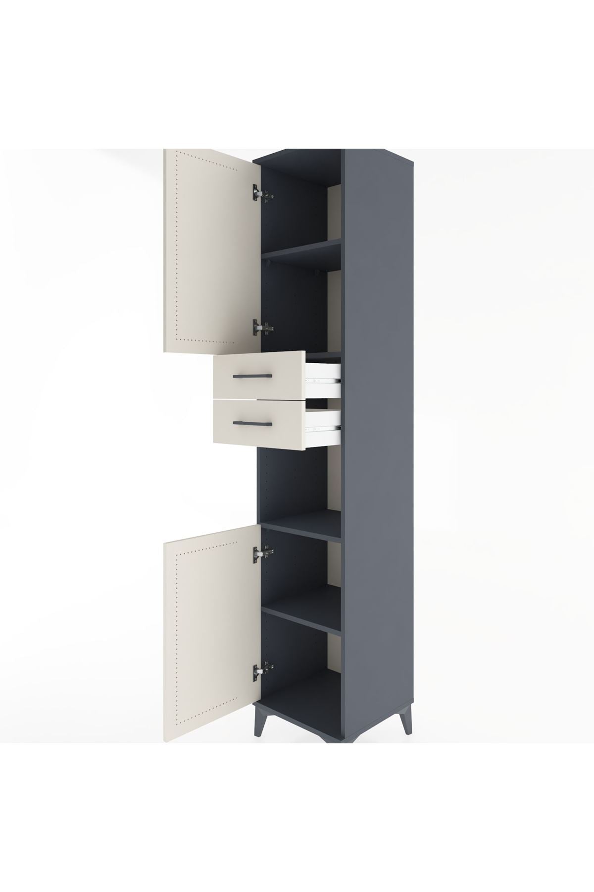 Hyperion Dolap 4 Raflı 2 Çekmeceli 2 Kapaklı 44x44x221 - S61M236V4B