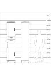 Hyperion Dolap 4 Raflı 2 Çekmeceli 2 Kapaklı 44x44x221 - S61M236V4B