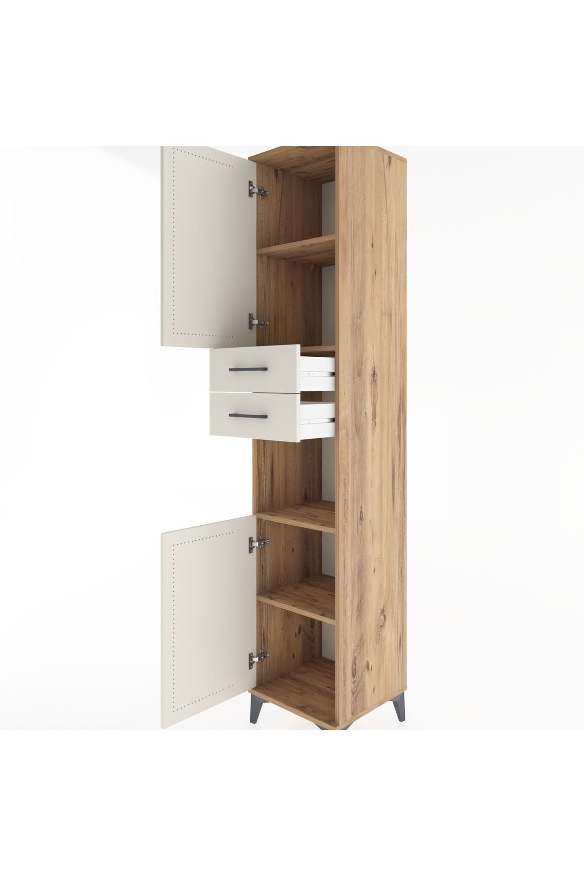 Hyperion Dolap 4 Raflı 2 Çekmeceli 2 Kapaklı 44x44x221 - S61M236V7B