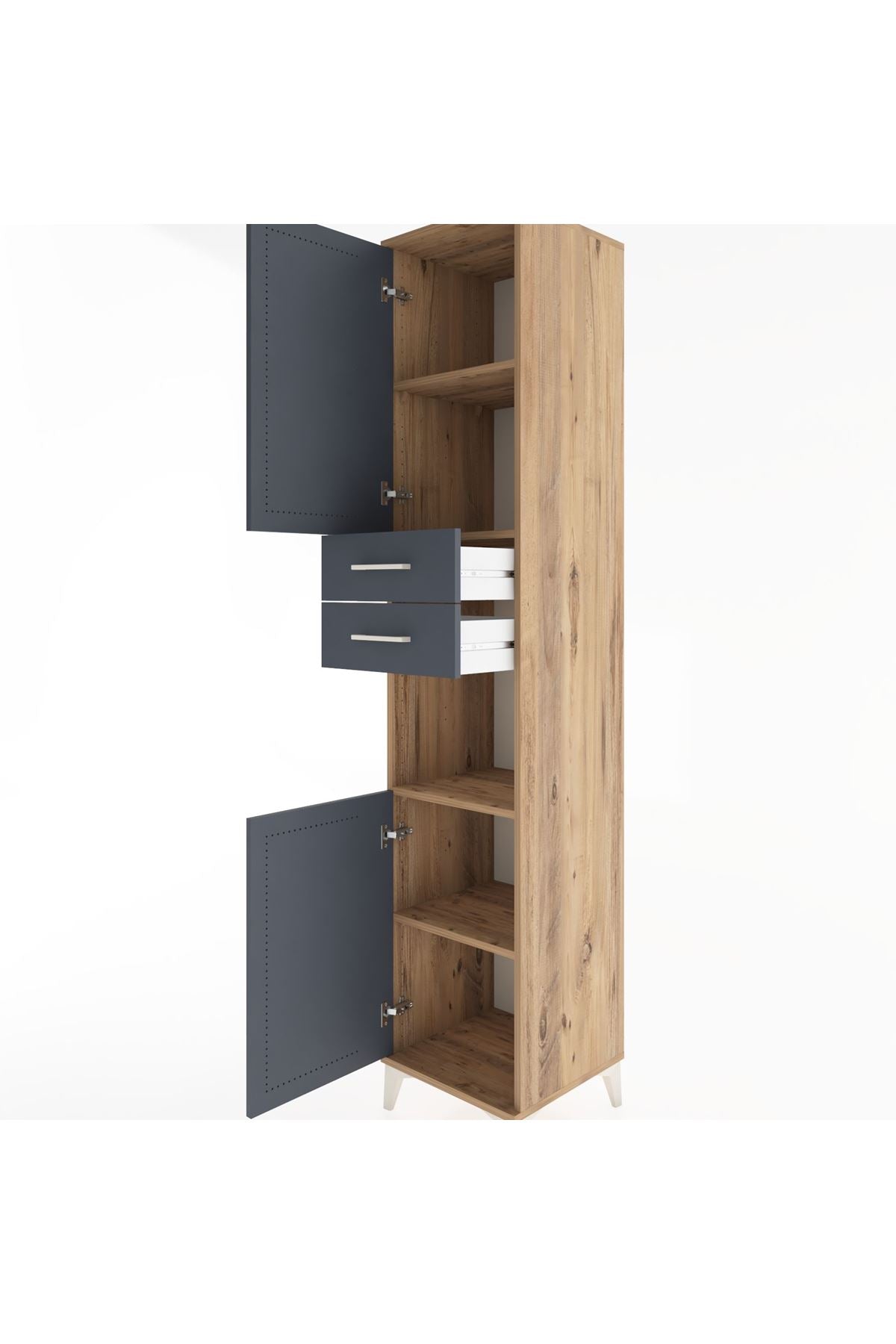 Hyperion Dolap 4 Raflı 2 Çekmeceli 2 Kapaklı 44x44x221 - S61M236V8B