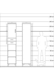 Hyperion Dolap 4 Raflı 2 Çekmeceli Tek Kapaklı 44x44x221 - S61M237V1B