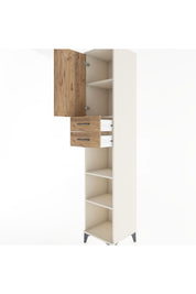 Hyperion Dolap 4 Raflı 2 Çekmeceli Tek Kapaklı 44x44x221 - S61M237V3B