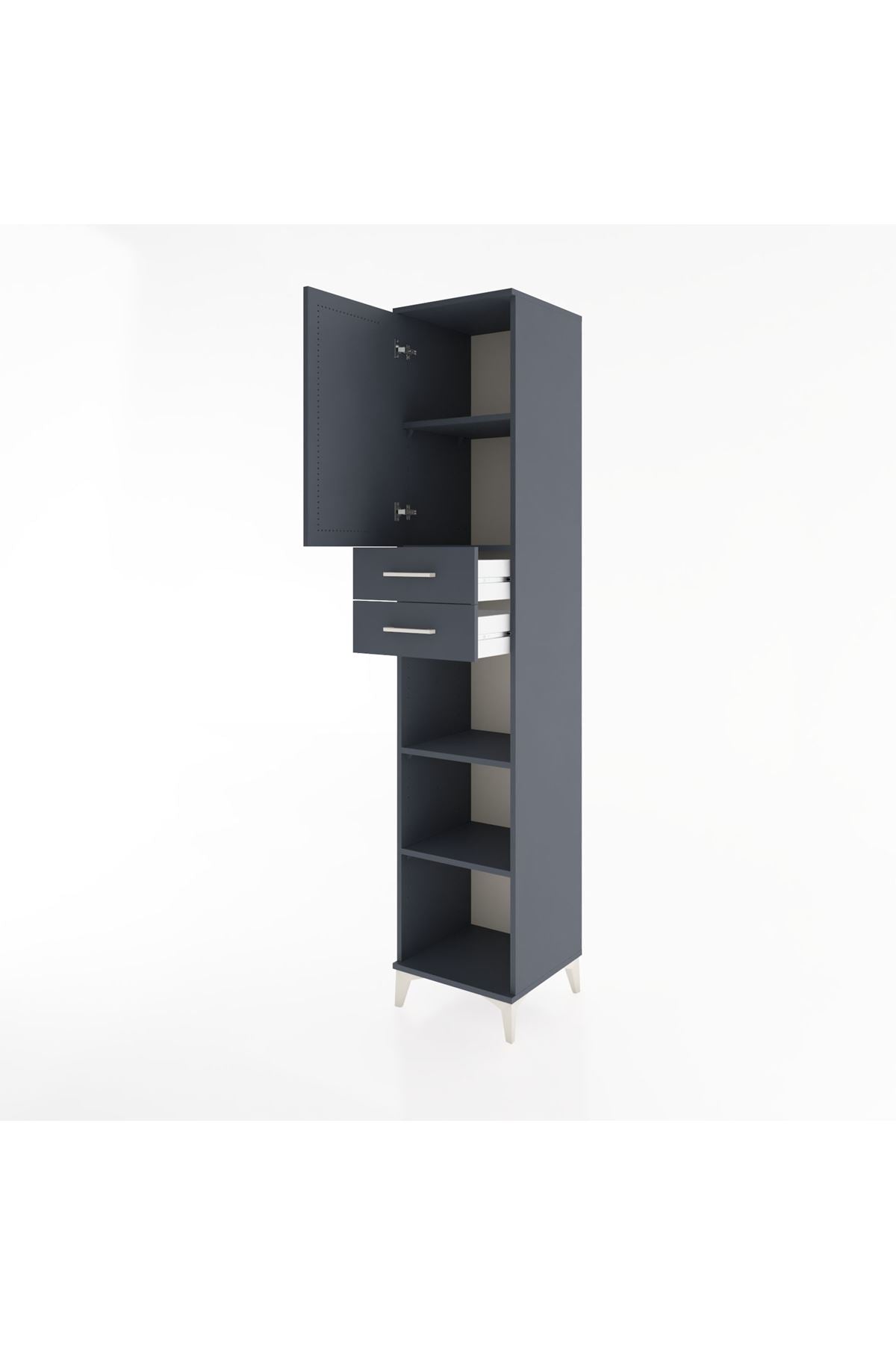 Hyperion Dolap 4 Raflı 2 Çekmeceli Tek Kapaklı 44x44x221 - S61M237V5B