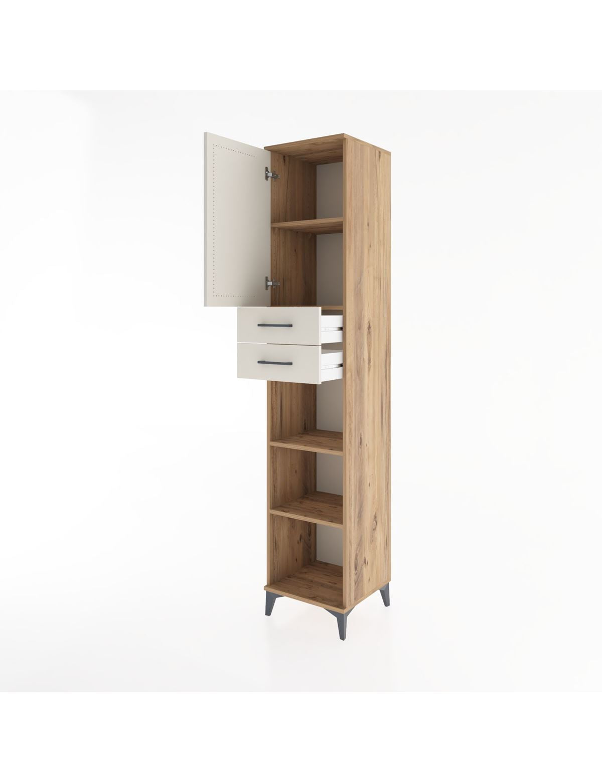 Hyperion Dolap 4 Raflı 2 Çekmeceli Tek Kapaklı 44x44x221 - S61M237V7B