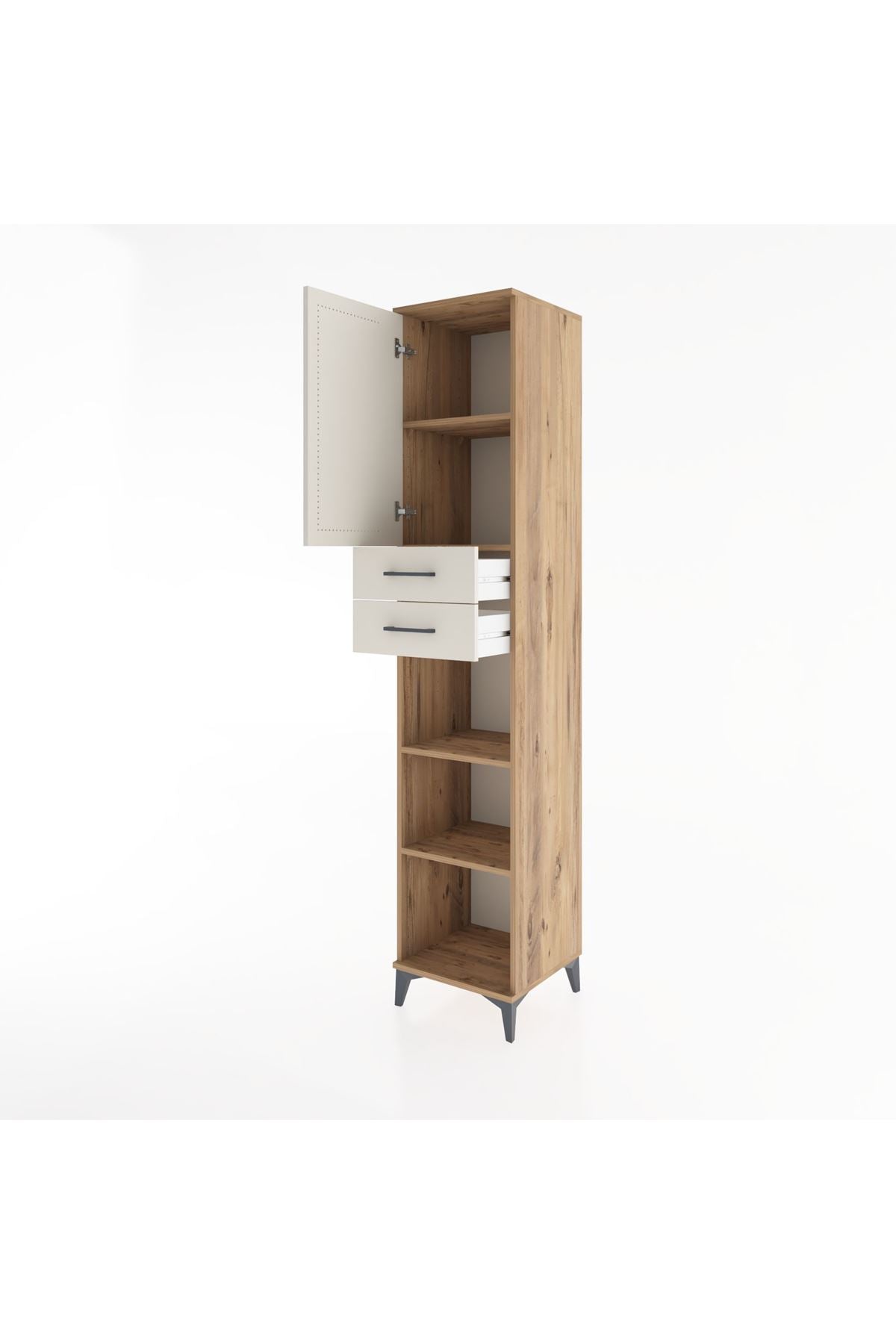 Hyperion Dolap 4 Raflı 2 Çekmeceli Tek Kapaklı 44x44x221 - S61M237V7B