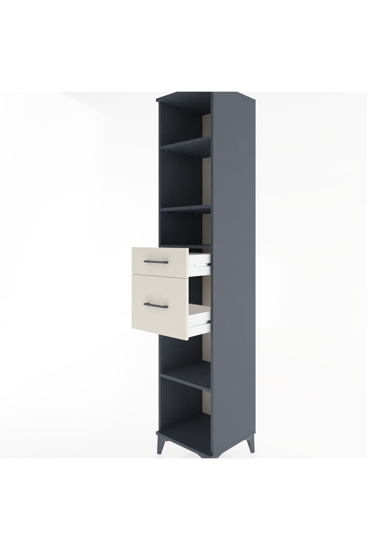 Hyperion Dolap 4 Raflı 2 Çekmeceli 44x44x221 - S61M242V4B