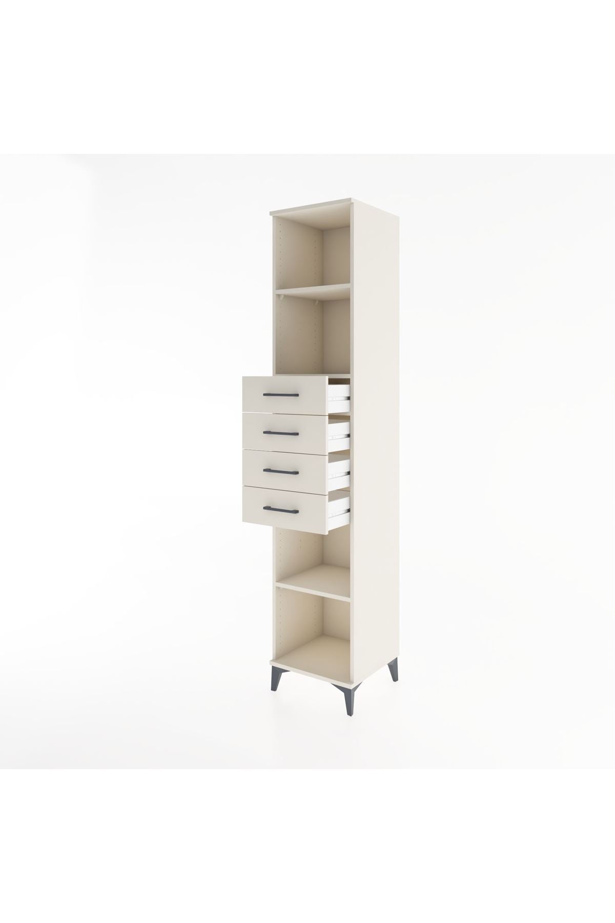 Hyperion Dolap 3 Raflı 4 Çekmeceli 44x44x221 - S61M244V1B
