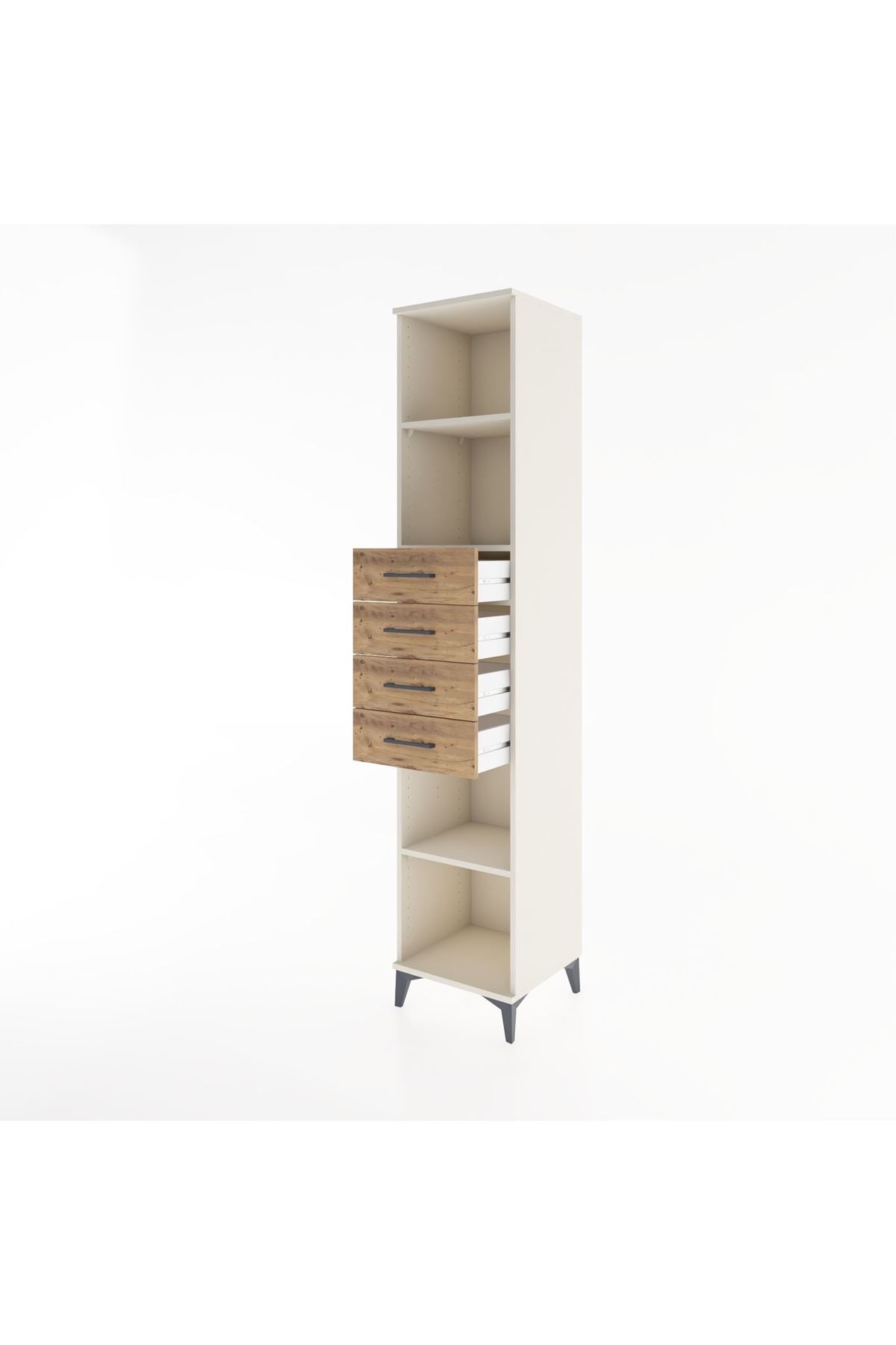 Hyperion Dolap 3 Raflı 4 Çekmeceli 44x44x221 - S61M244V3B