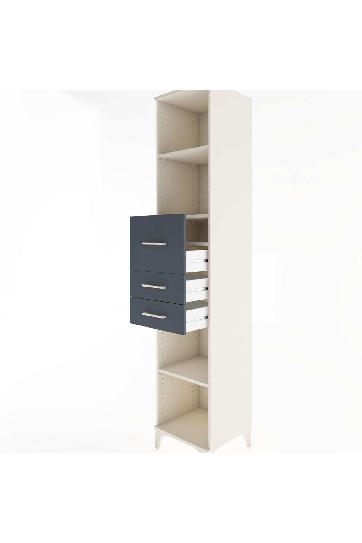 Hyperion Dolap 4 Raflı 3 Çekmeceli 44x44x221 - S61M246V2B
