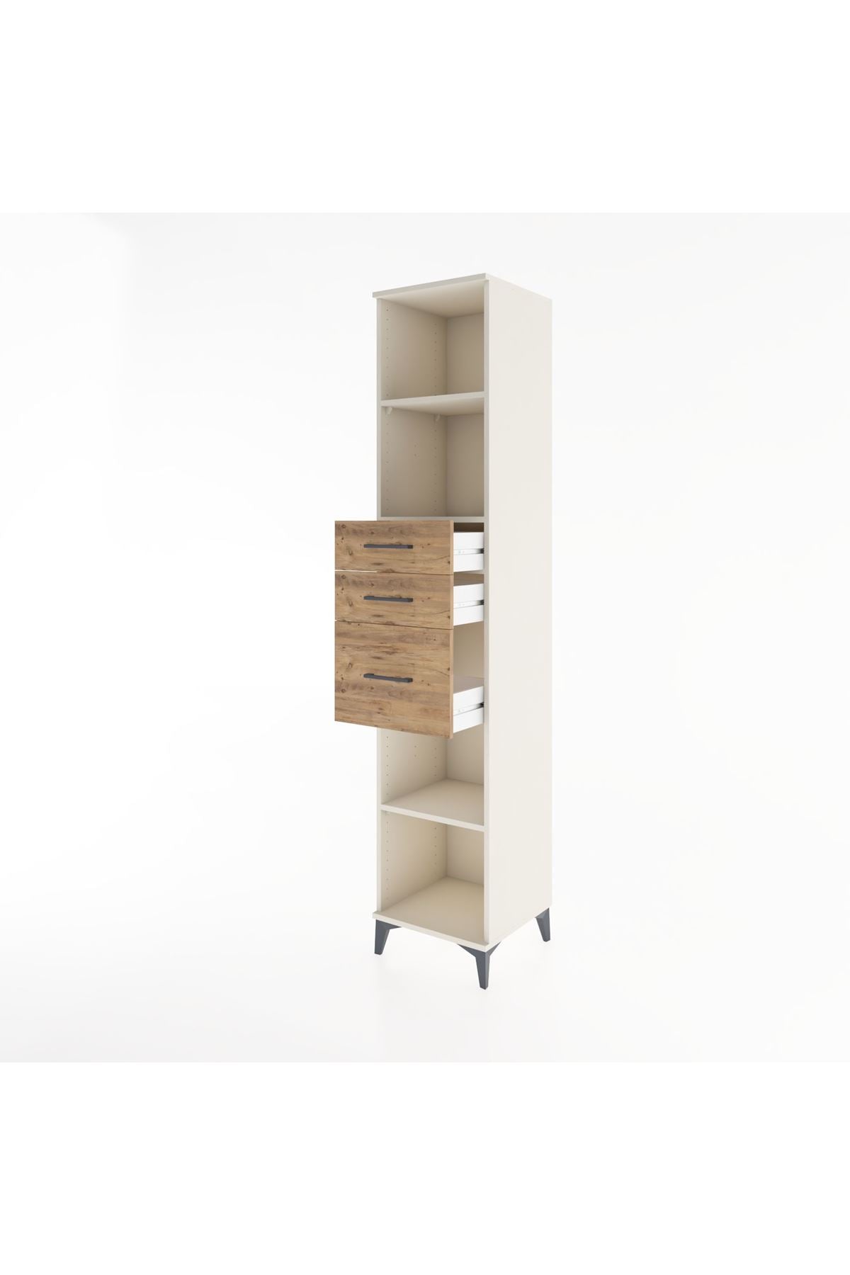 Hyperion Dolap 3 Raflı 3 Çekmeceli 44x44x221 - S61M247V3B
