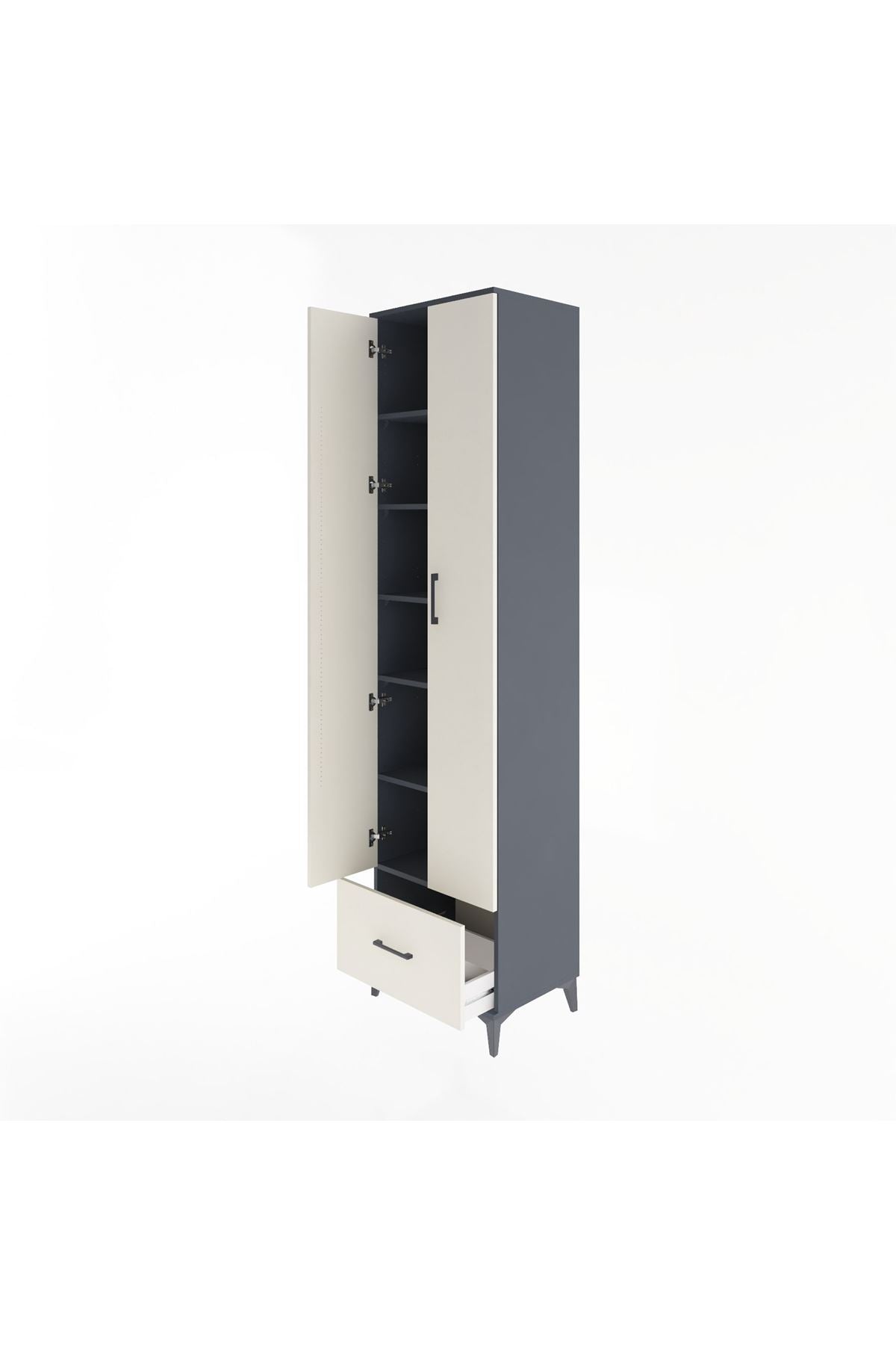 Hyperion Dolap 6 Raflı Tek Çekmeceli 2 Kapaklı 60x44x243 - S65M002V4B