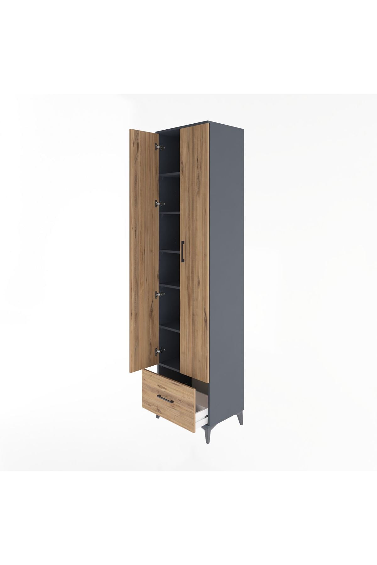 Hyperion Dolap 6 Raflı Tek Çekmeceli 2 Kapaklı 60x44x243 - S65M002V6B