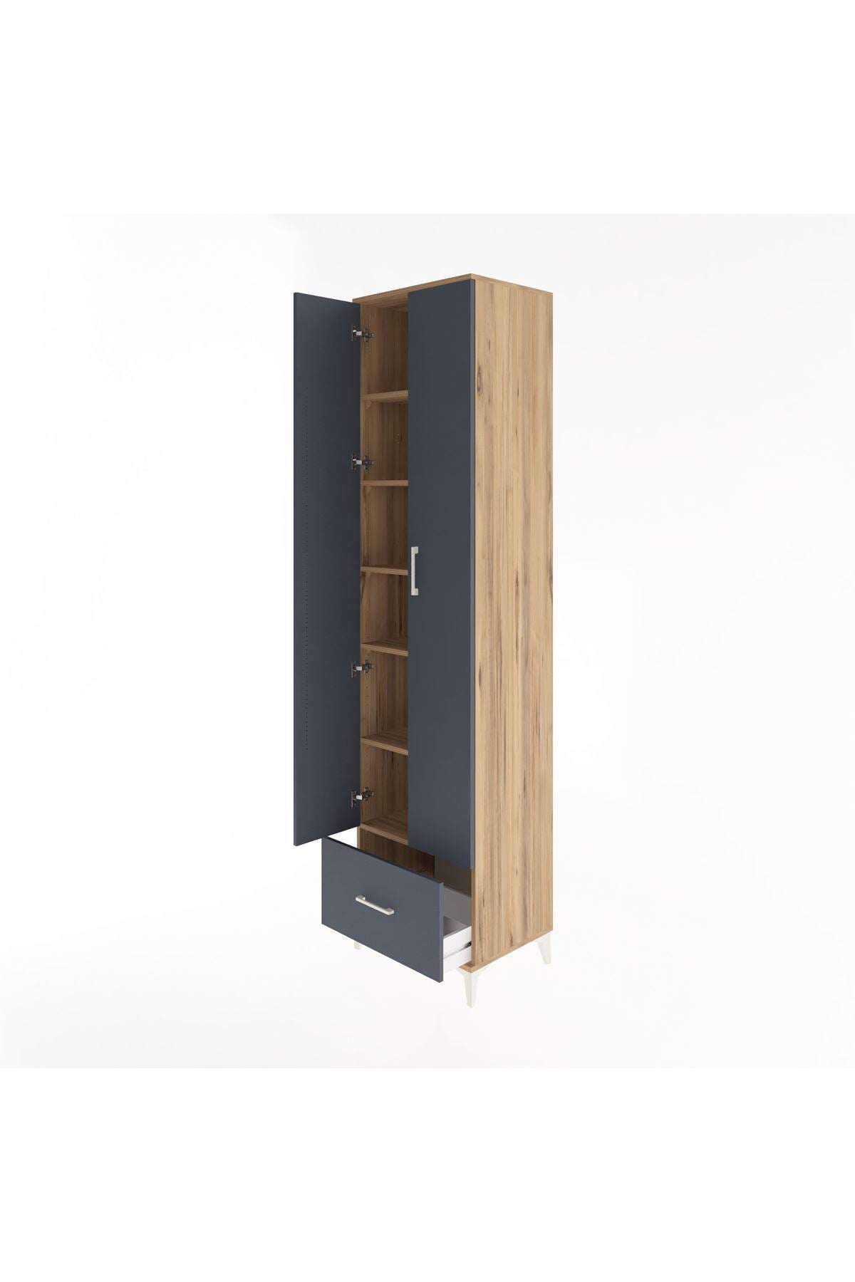 Hyperion Dolap 6 Raflı Tek Çekmeceli 2 Kapaklı 60x44x243 - S65M002V8B
