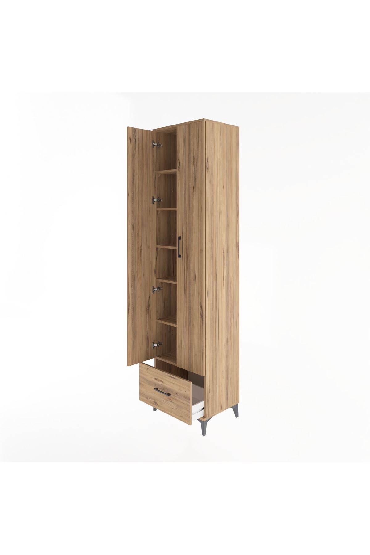 Hyperion Dolap 6 Raflı Tek Çekmeceli 2 Kapaklı 60x44x243 - S65M002V9B
