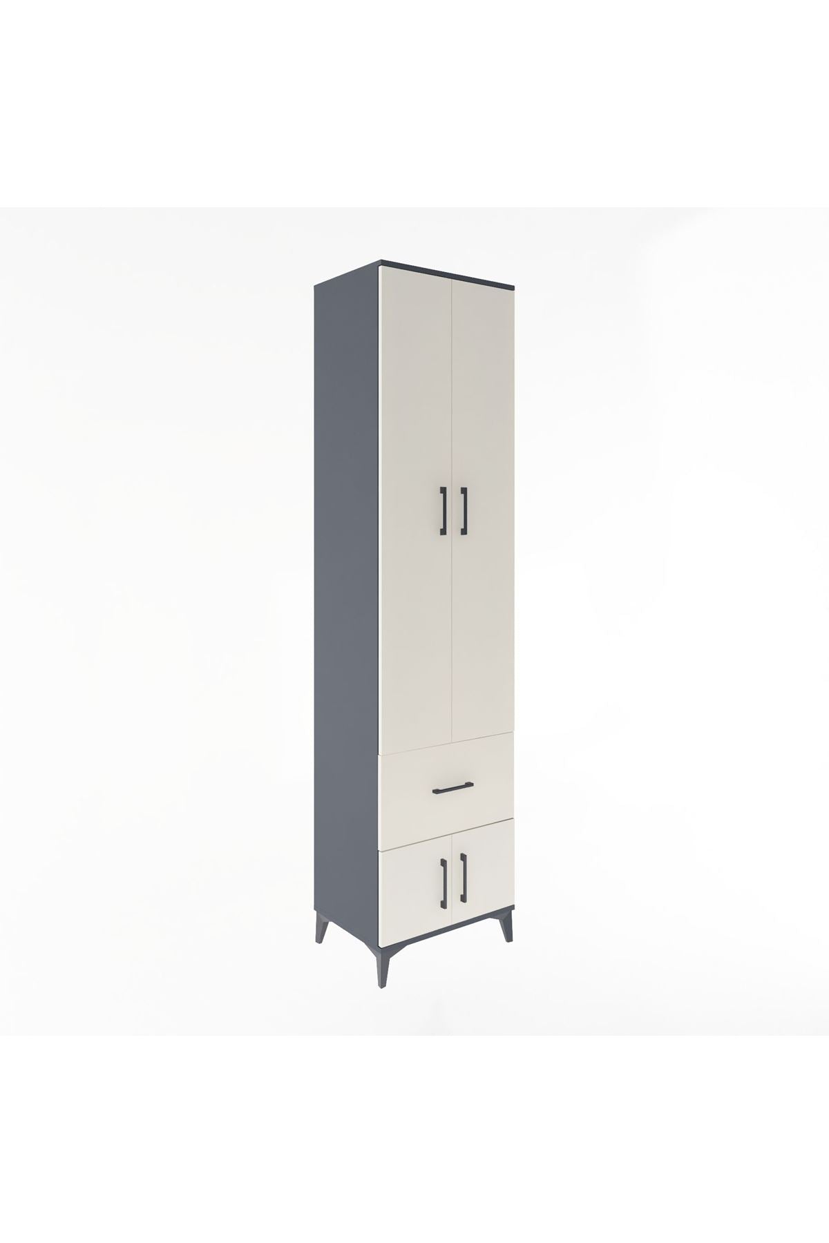 Hyperion Dolap 5 Raflı Tek Çekmeceli 4 Kapaklı 60x44x243 - S65M003V4B