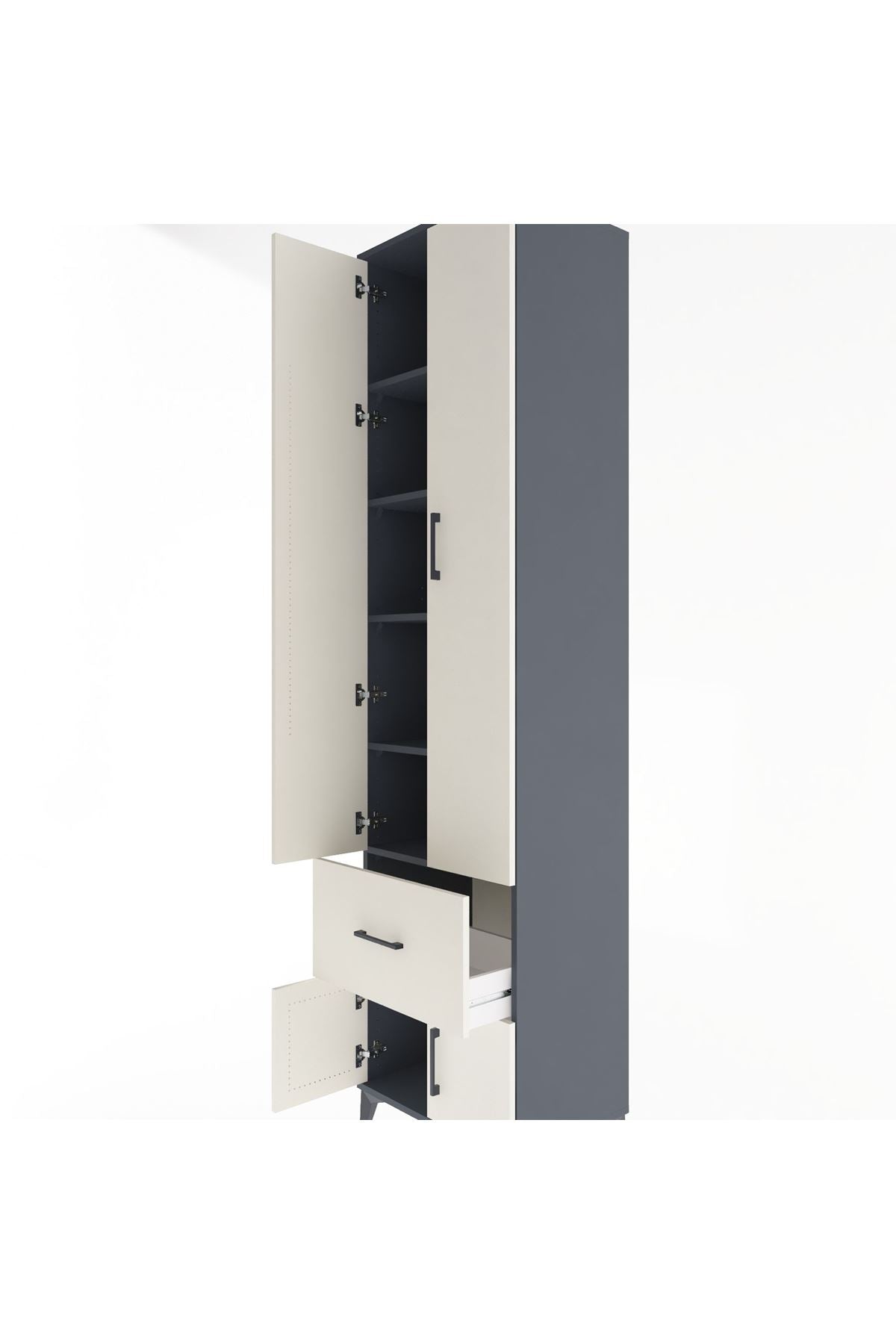 Hyperion Dolap 5 Raflı Tek Çekmeceli 4 Kapaklı 60x44x243 - S65M003V4B
