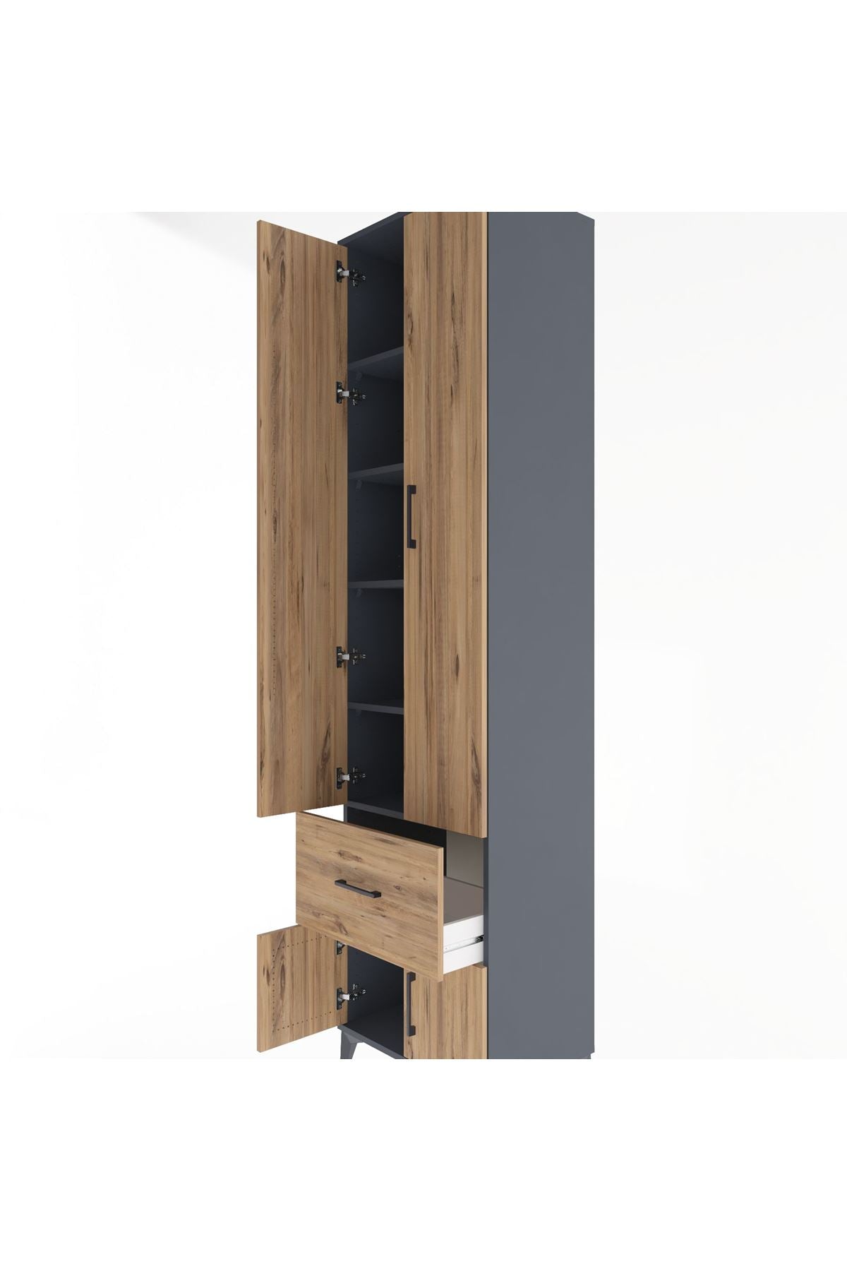 Hyperion Dolap 5 Raflı Tek Çekmeceli 4 Kapaklı 60x44x243 - S65M003V6B