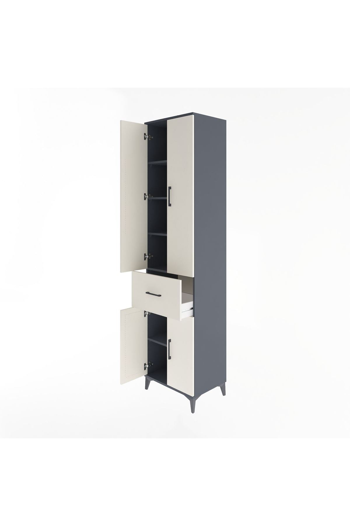 Hyperion Dolap 5 Raflı Tek Çekmeceli 4 Kapaklı 60x44x243 - S65M004V4B