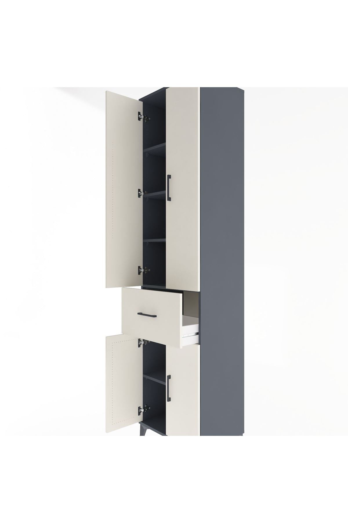 Hyperion Dolap 5 Raflı Tek Çekmeceli 4 Kapaklı 60x44x243 - S65M004V4B