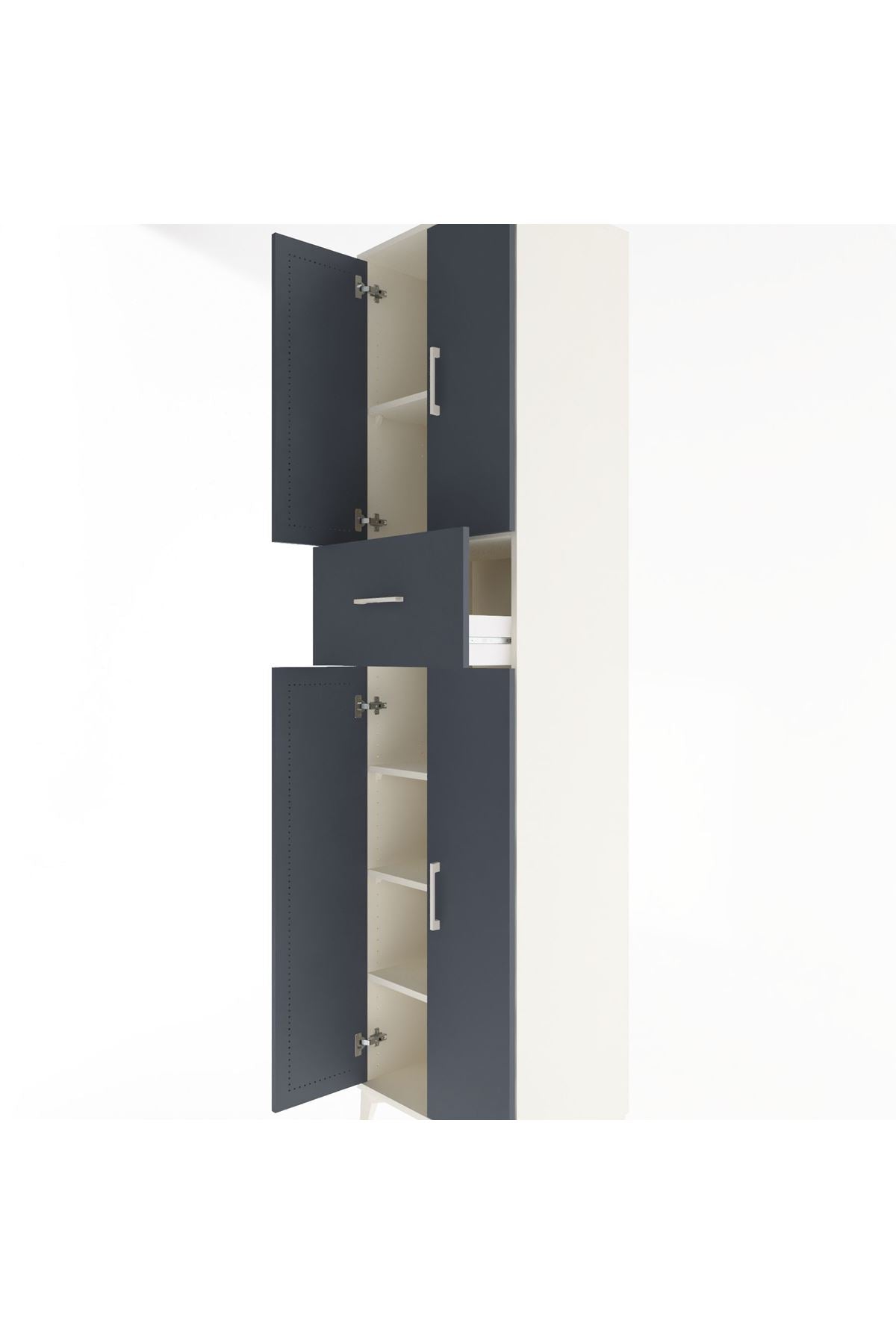 Hyperion Dolap 5 Raflı Tek Çekmeceli 4 Kapaklı 60x44x243 - S65M005V2B