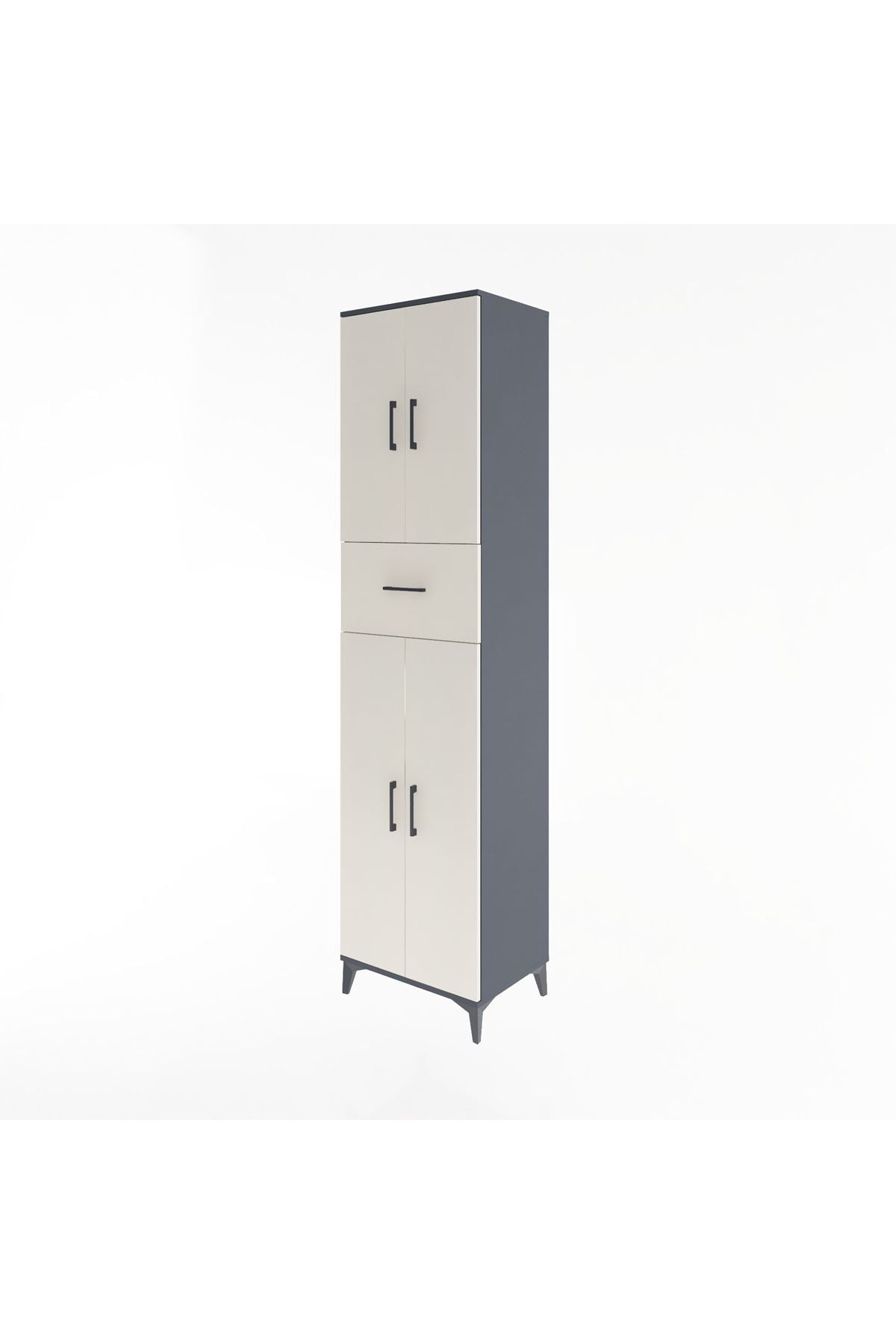 Hyperion Dolap 5 Raflı Tek Çekmeceli 4 Kapaklı 60x44x243 - S65M005V4B