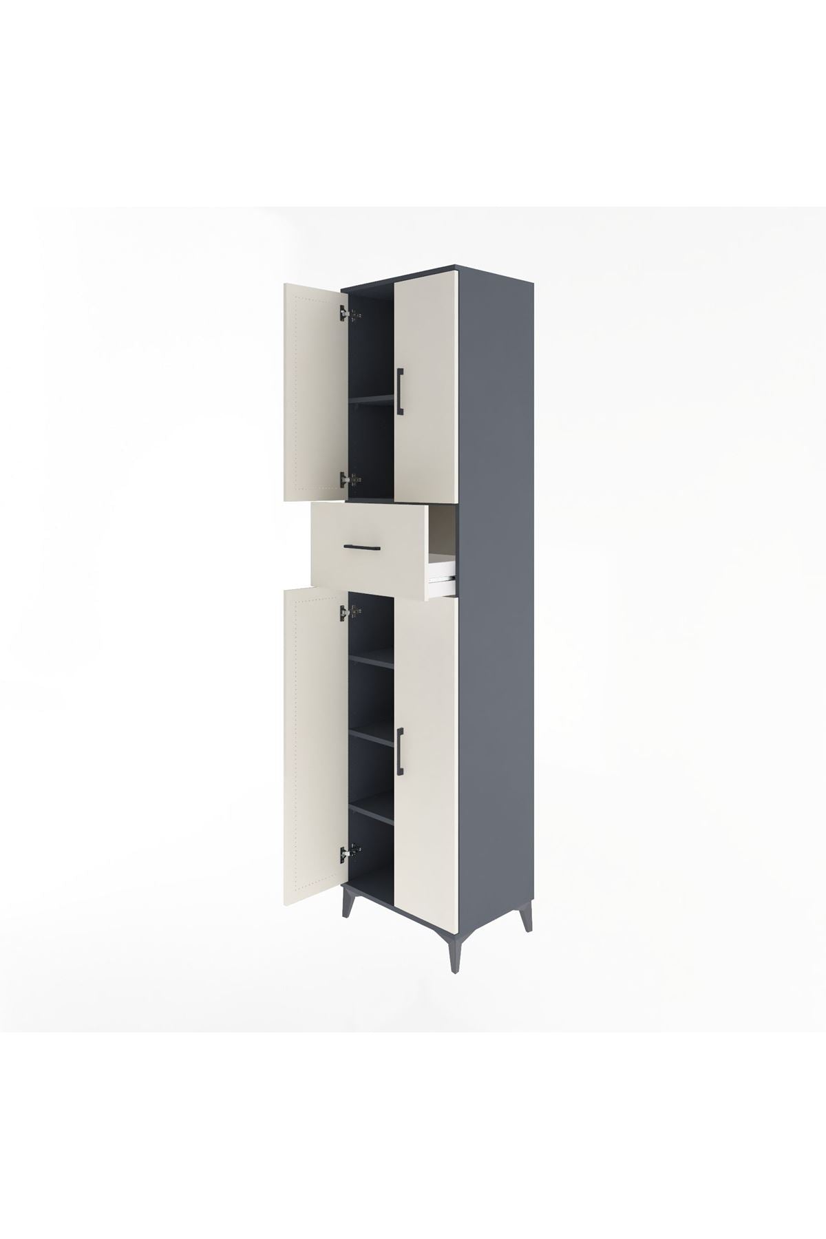 Hyperion Dolap 5 Raflı Tek Çekmeceli 4 Kapaklı 60x44x243 - S65M005V4B