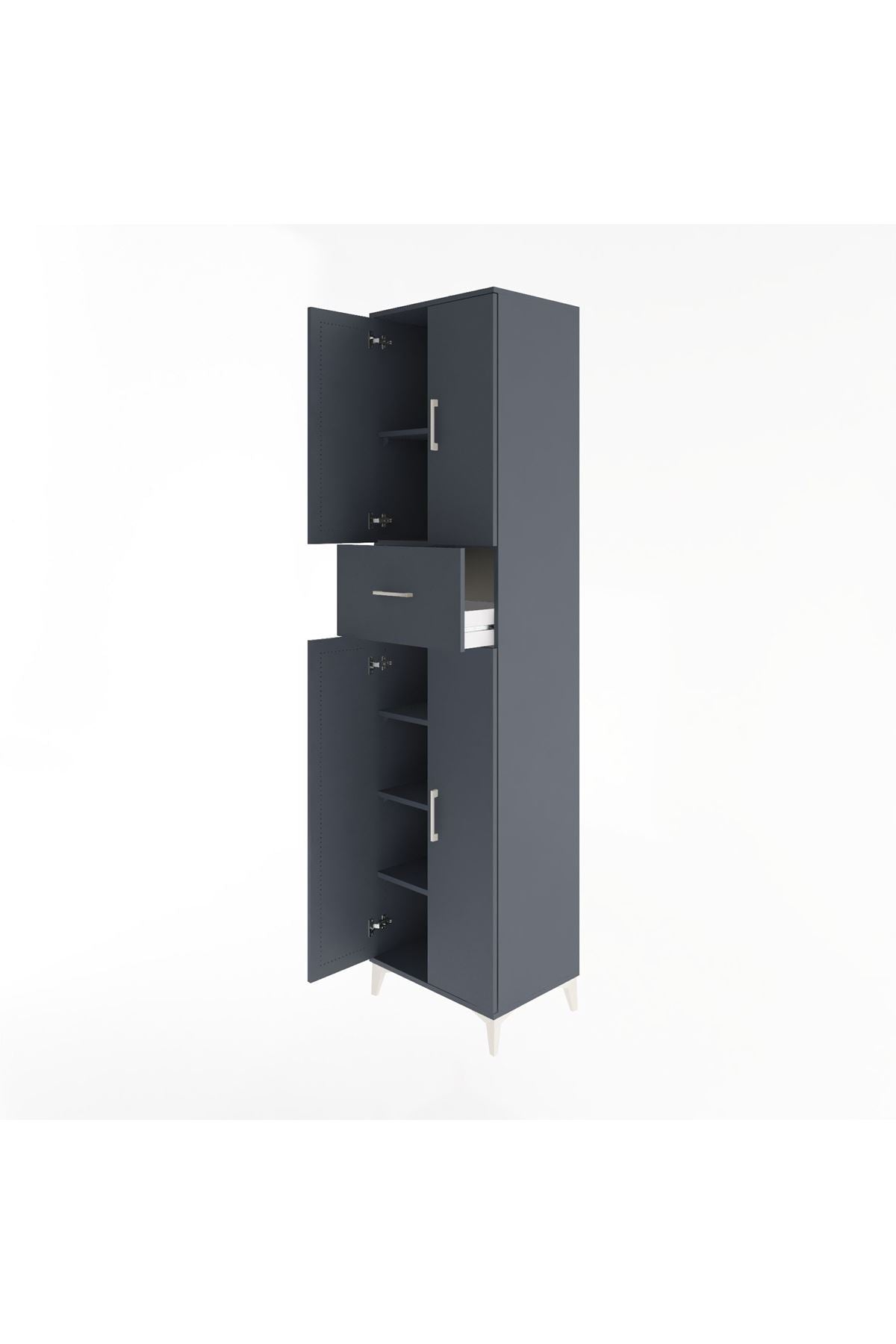 Hyperion Dolap 5 Raflı Tek Çekmeceli 4 Kapaklı 60x44x243 - S65M005V5B