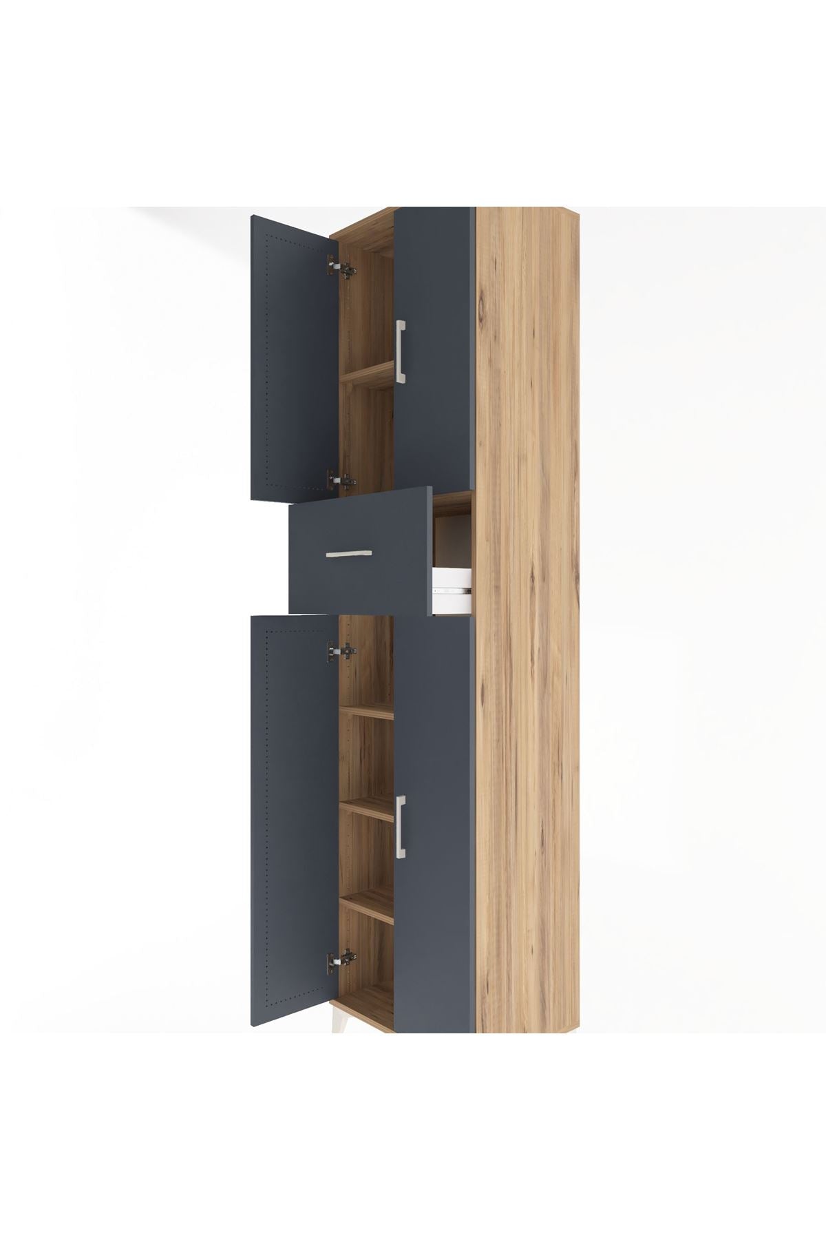 Hyperion Dolap 5 Raflı Tek Çekmeceli 4 Kapaklı 60x44x243 - S65M005V8B