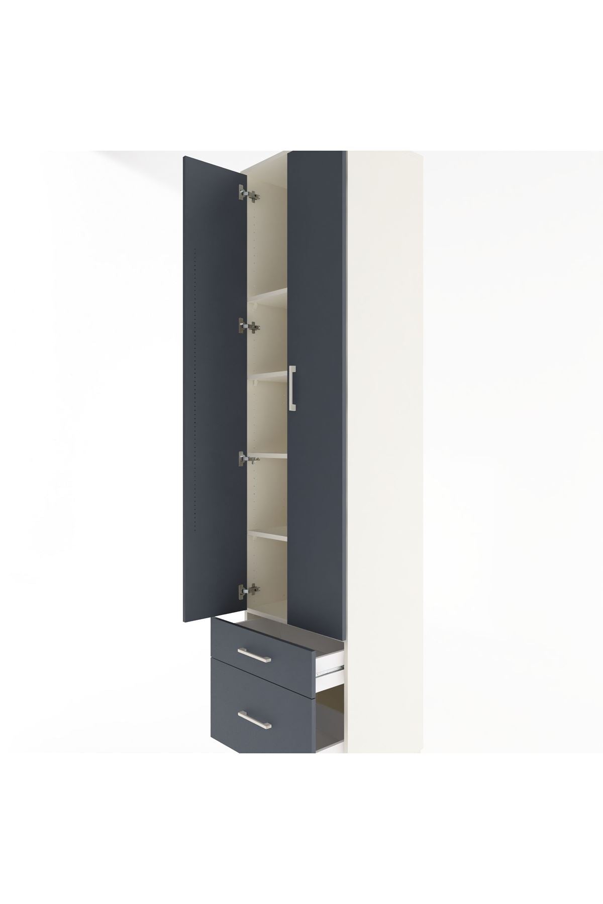 Hyperion Dolap 5 Raflı 2 Çekmeceli 2 Kapaklı 60x44x243 - S65M006V2B