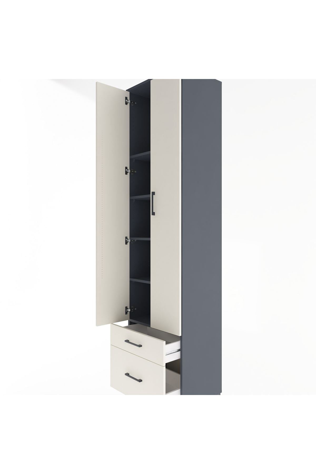 Hyperion Dolap 5 Raflı 2 Çekmeceli 2 Kapaklı 60x44x243 - S65M006V4B