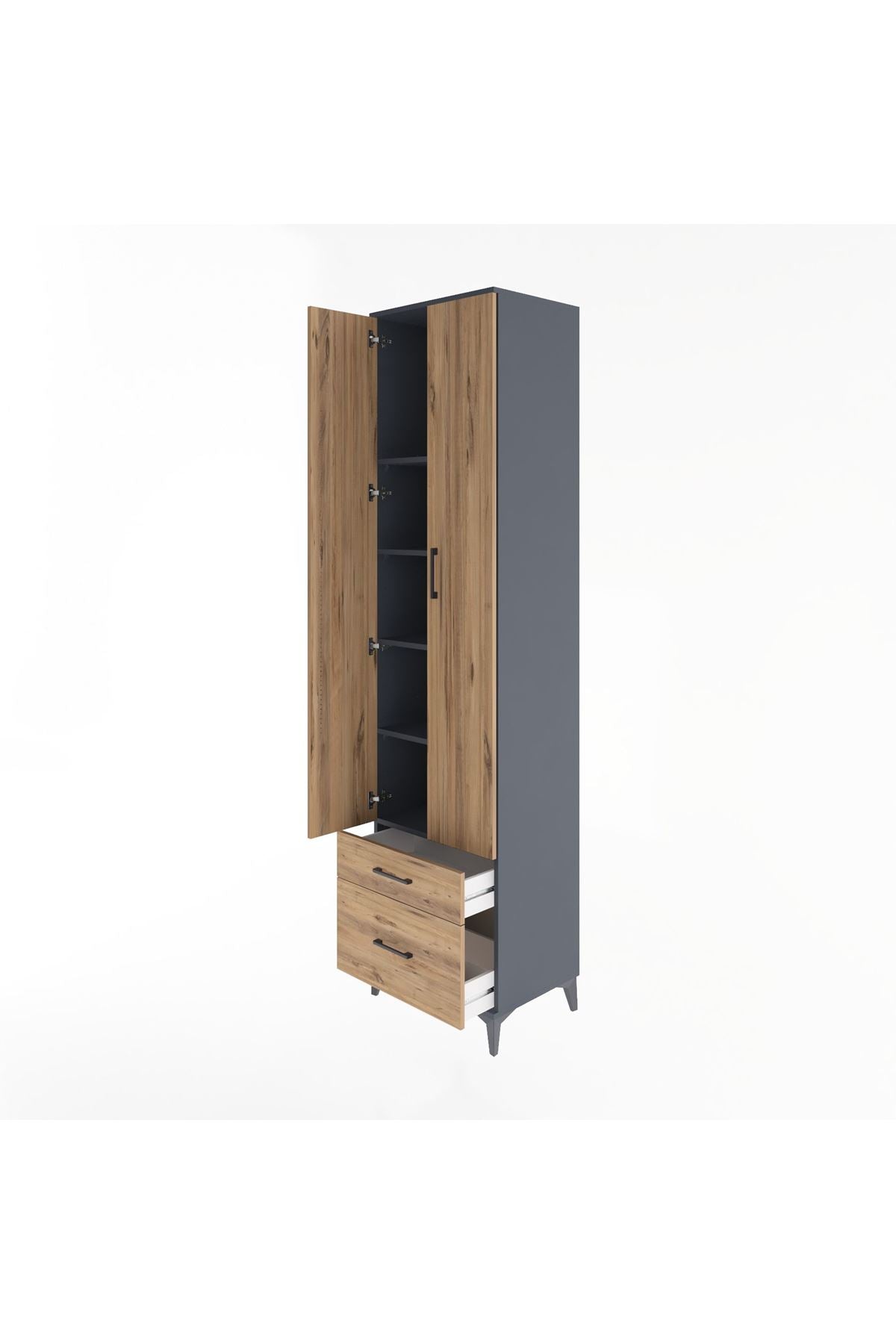 Hyperion Dolap 5 Raflı 2 Çekmeceli 2 Kapaklı 60x44x243 - S65M006V6B