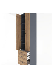 Hyperion Dolap 5 Raflı 3 Çekmeceli 2 Kapaklı 60x44x243 - S65M007V6B
