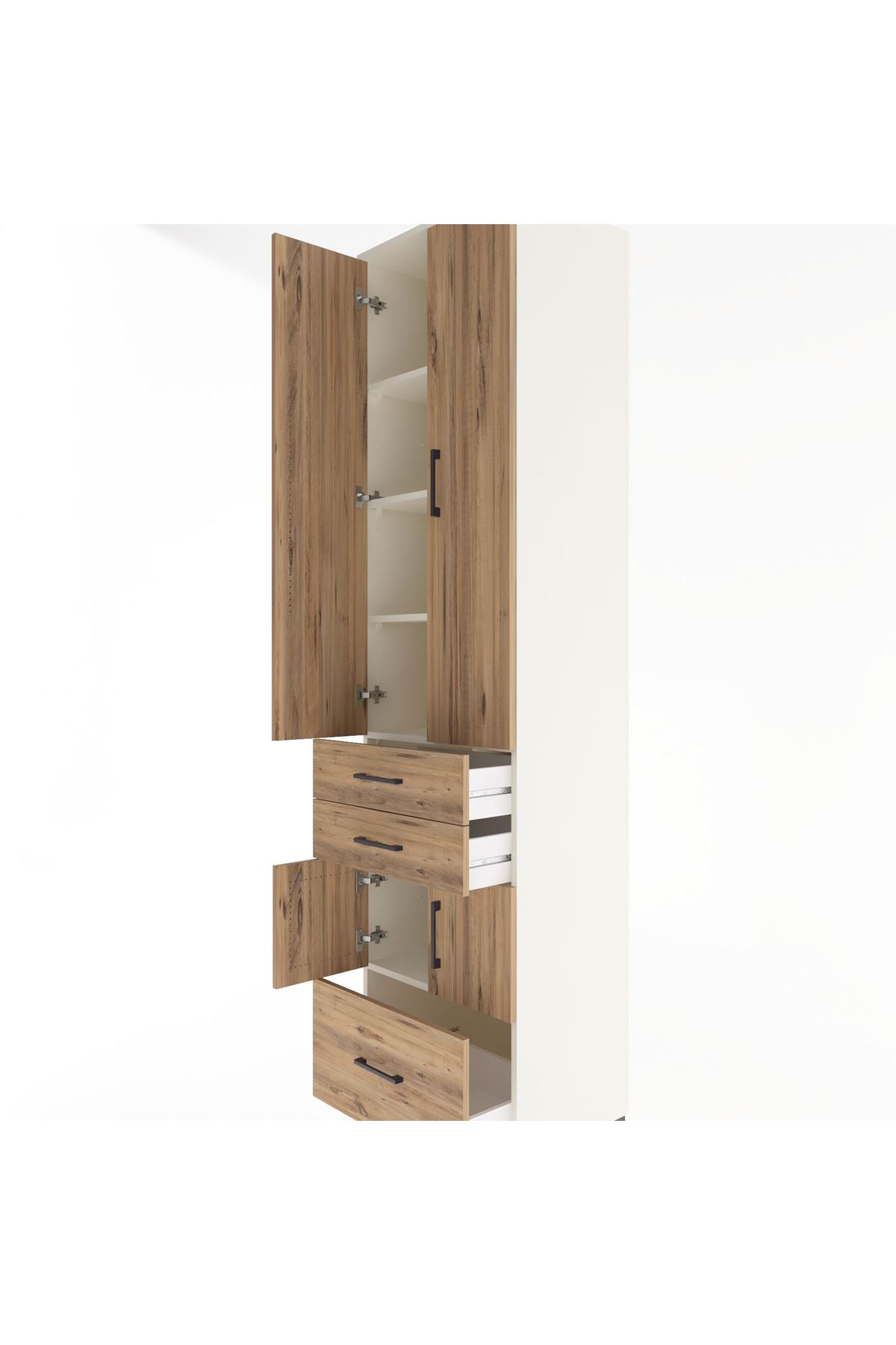 Hyperion Dolap 5 Raflı 3 Çekmeceli 4 Kapaklı 60x44x243 - S65M008V3B