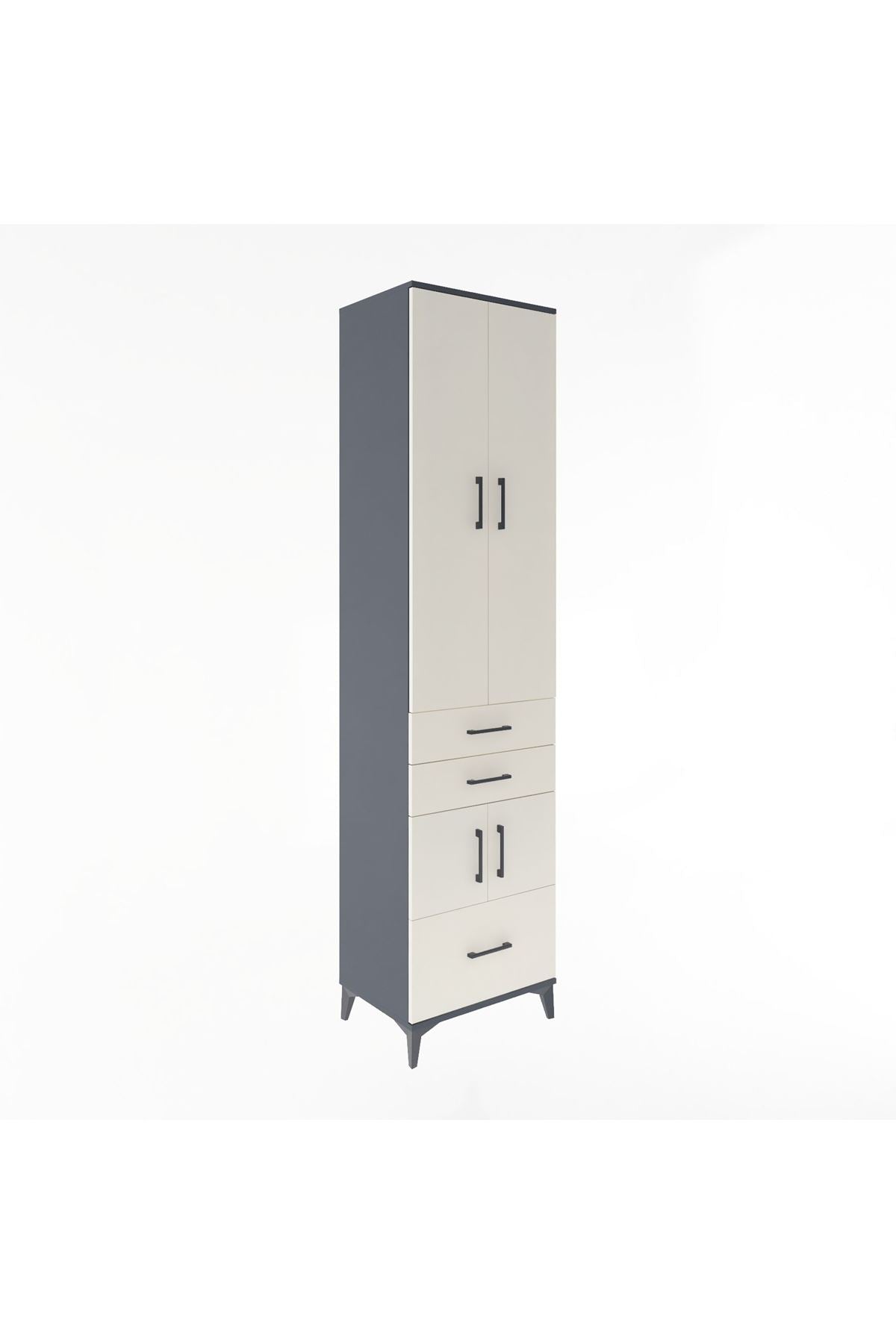 Hyperion Dolap 5 Raflı 3 Çekmeceli 4 Kapaklı 60x44x243 - S65M008V4B