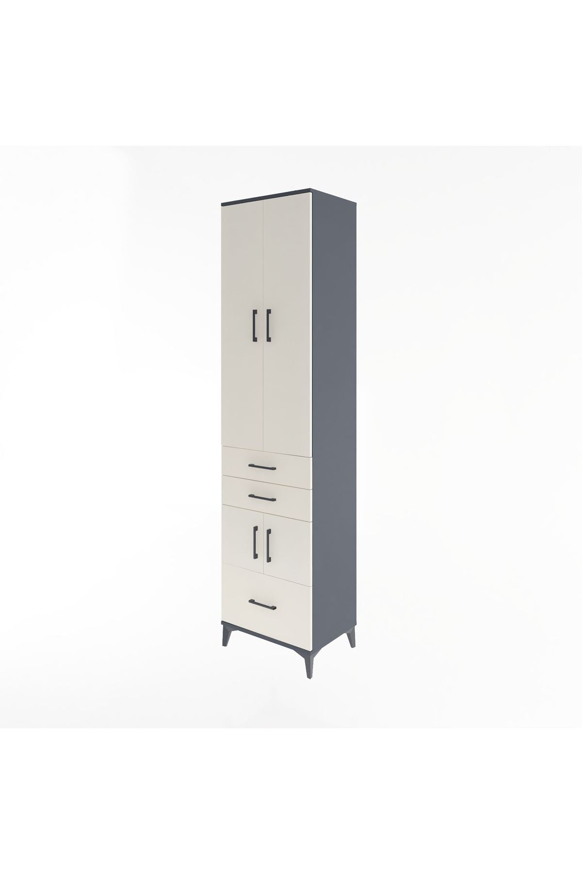 Hyperion Dolap 5 Raflı 3 Çekmeceli 4 Kapaklı 60x44x243 - S65M008V4B