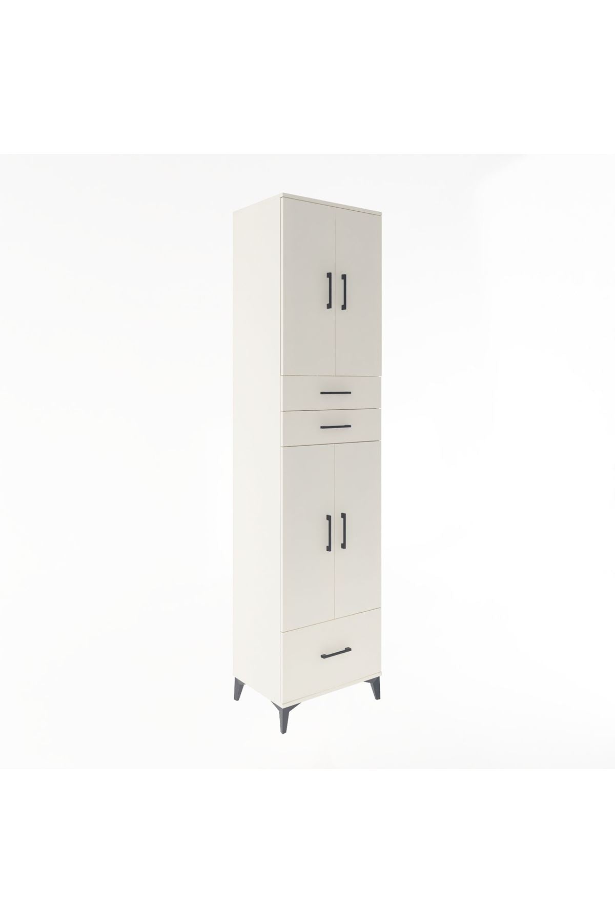 Hyperion Dolap 5 Raflı 3 Çekmeceli 4 Kapaklı 60x44x243 - S65M009V1B