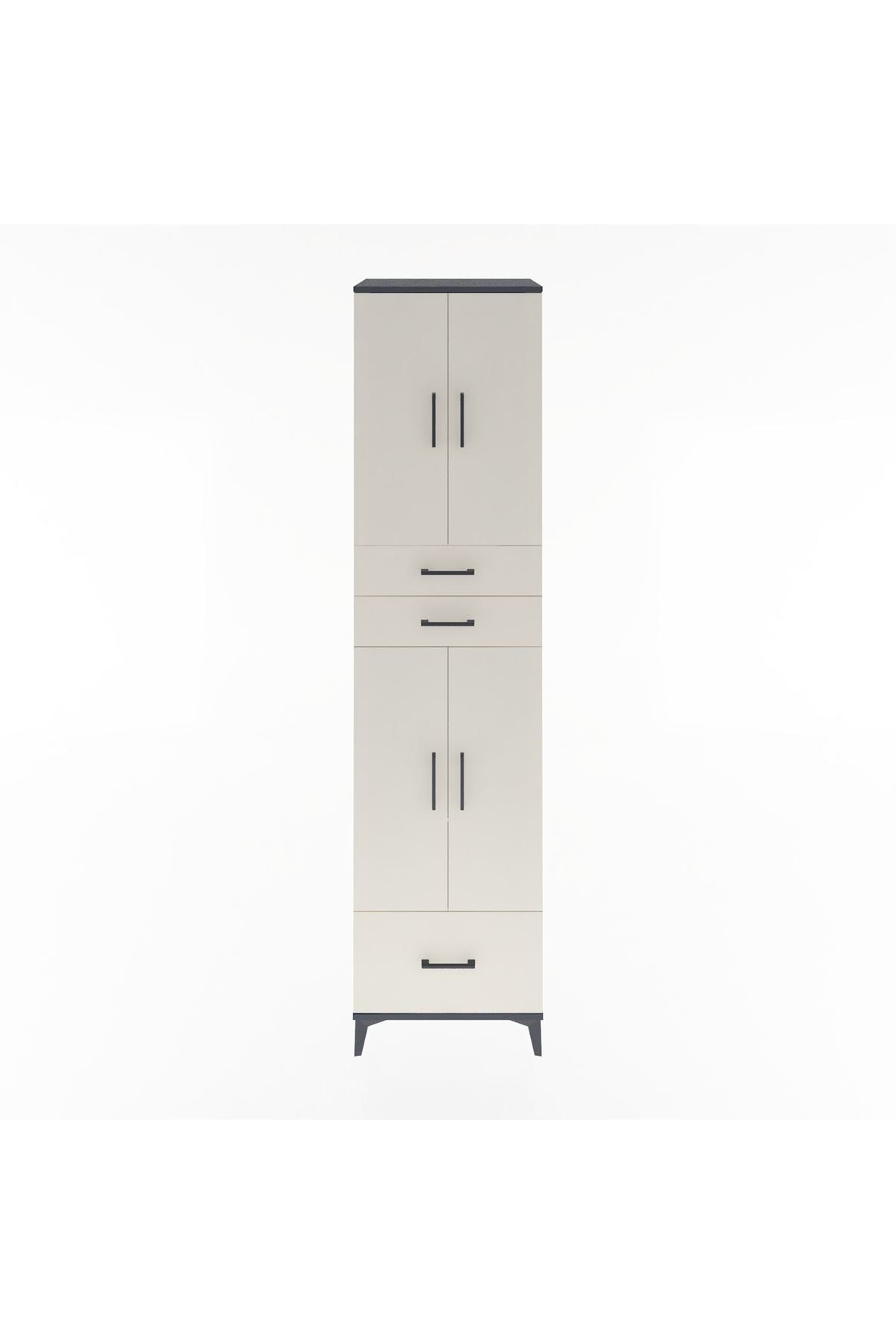 Hyperion Dolap 5 Raflı 3 Çekmeceli 4 Kapaklı 60x44x243 - S65M009V4B