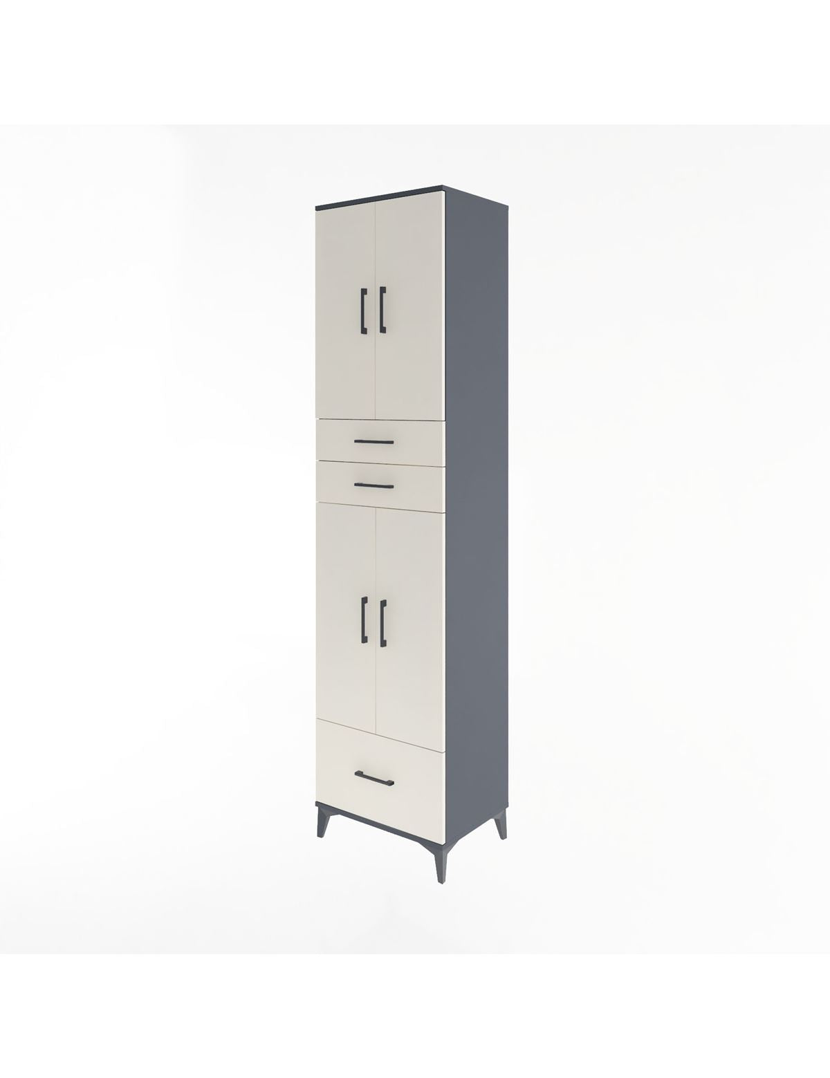Hyperion Dolap 5 Raflı 3 Çekmeceli 4 Kapaklı 60x44x243 - S65M009V4B