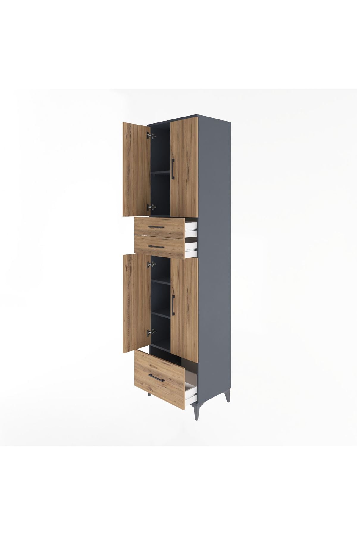 Hyperion Dolap 5 Raflı 3 Çekmeceli 4 Kapaklı 60x44x243 - S65M009V6B