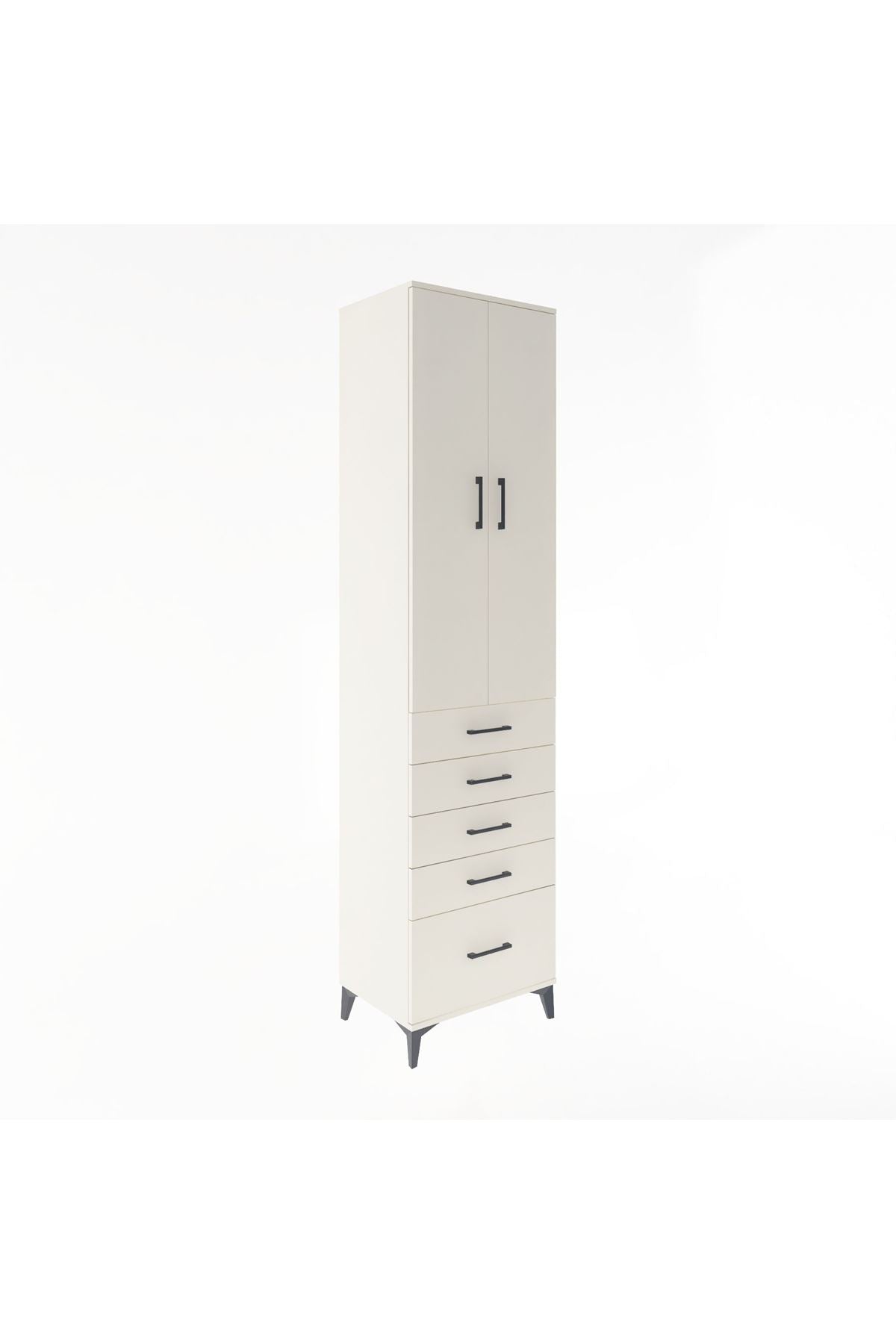 Hyperion Dolap 4 Raflı 5 Çekmeceli 2 Kapaklı 60x44x243 - S65M013V1B