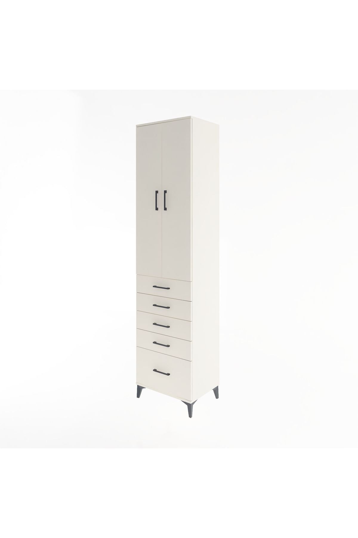 Hyperion Dolap 4 Raflı 5 Çekmeceli 2 Kapaklı 60x44x243 - S65M013V1B