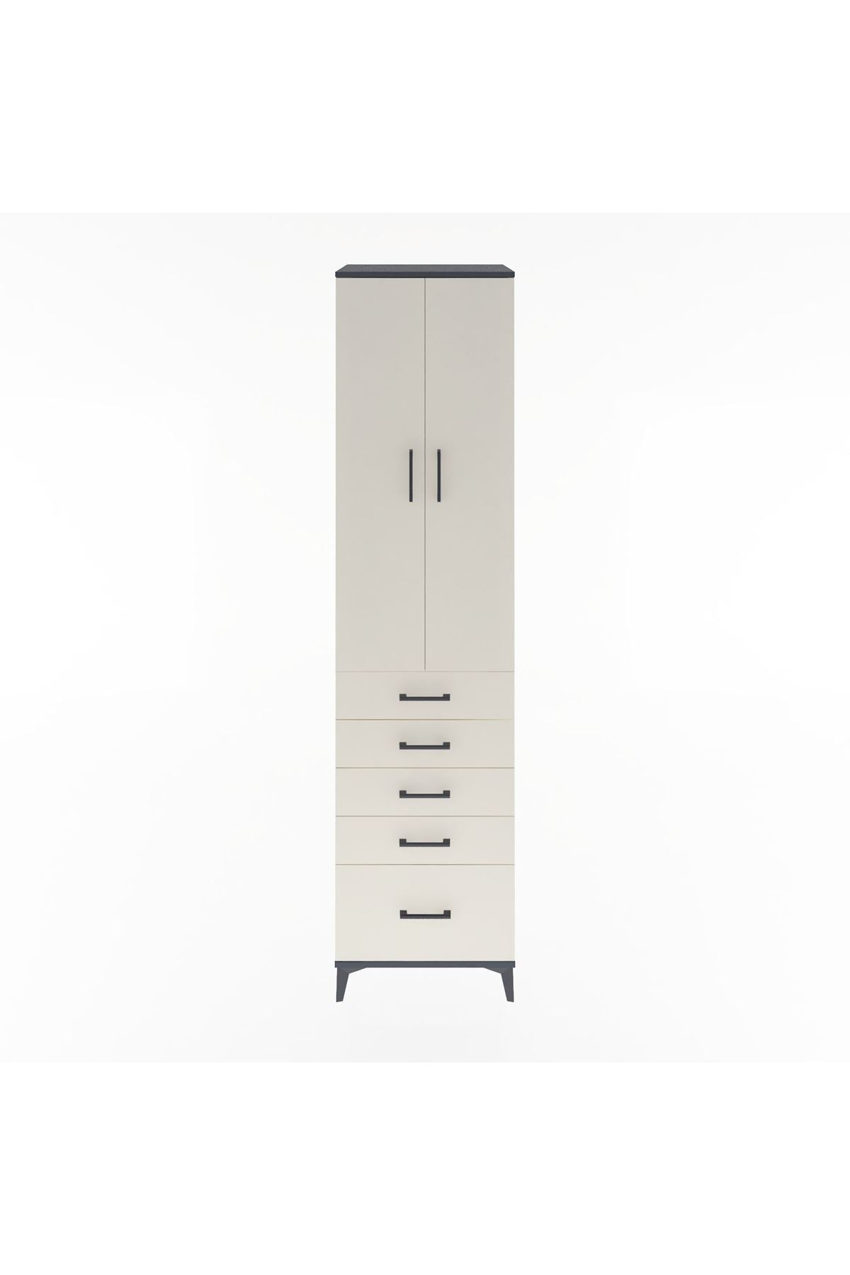 Hyperion Dolap 4 Raflı 5 Çekmeceli 2 Kapaklı 60x44x243 - S65M013V4B