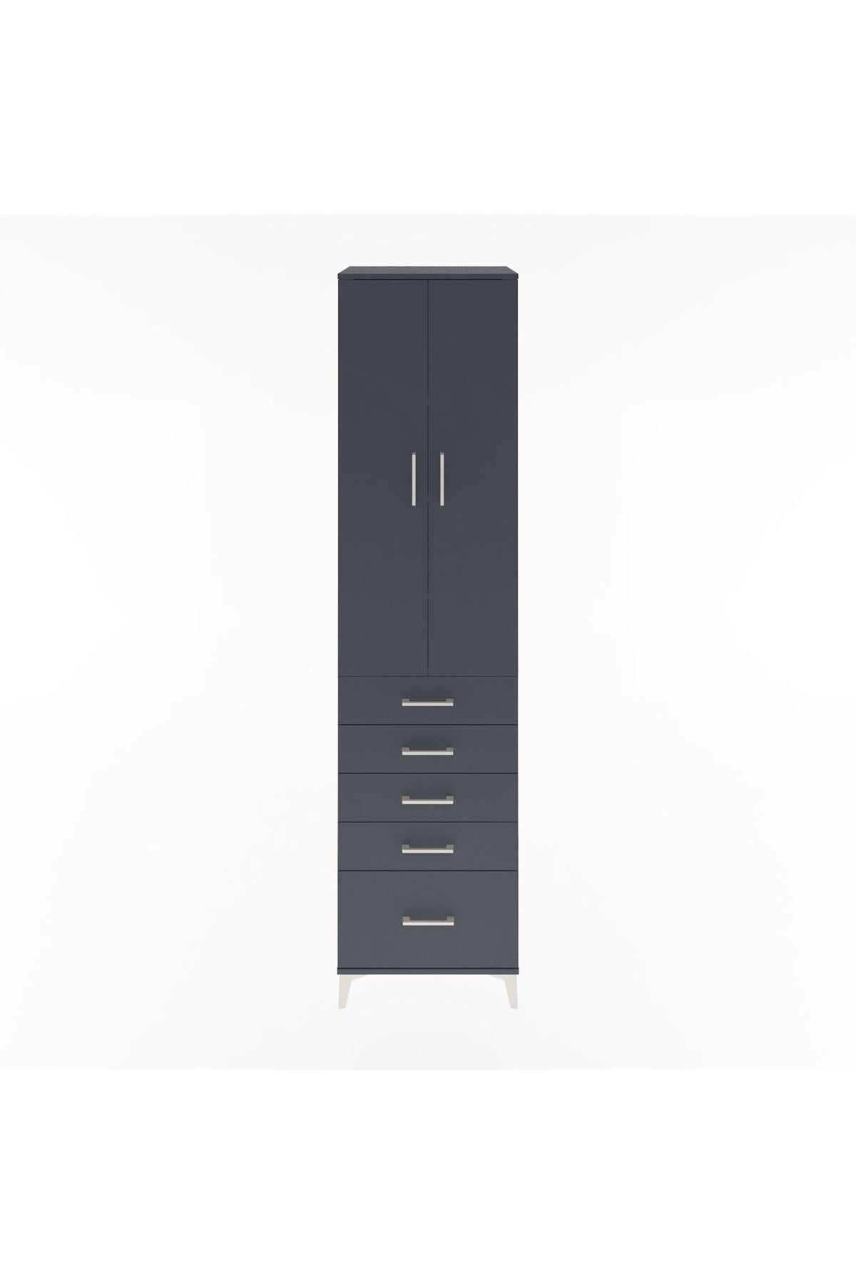 Hyperion Dolap 4 Raflı 5 Çekmeceli 2 Kapaklı 60x44x243 - S65M013V5B