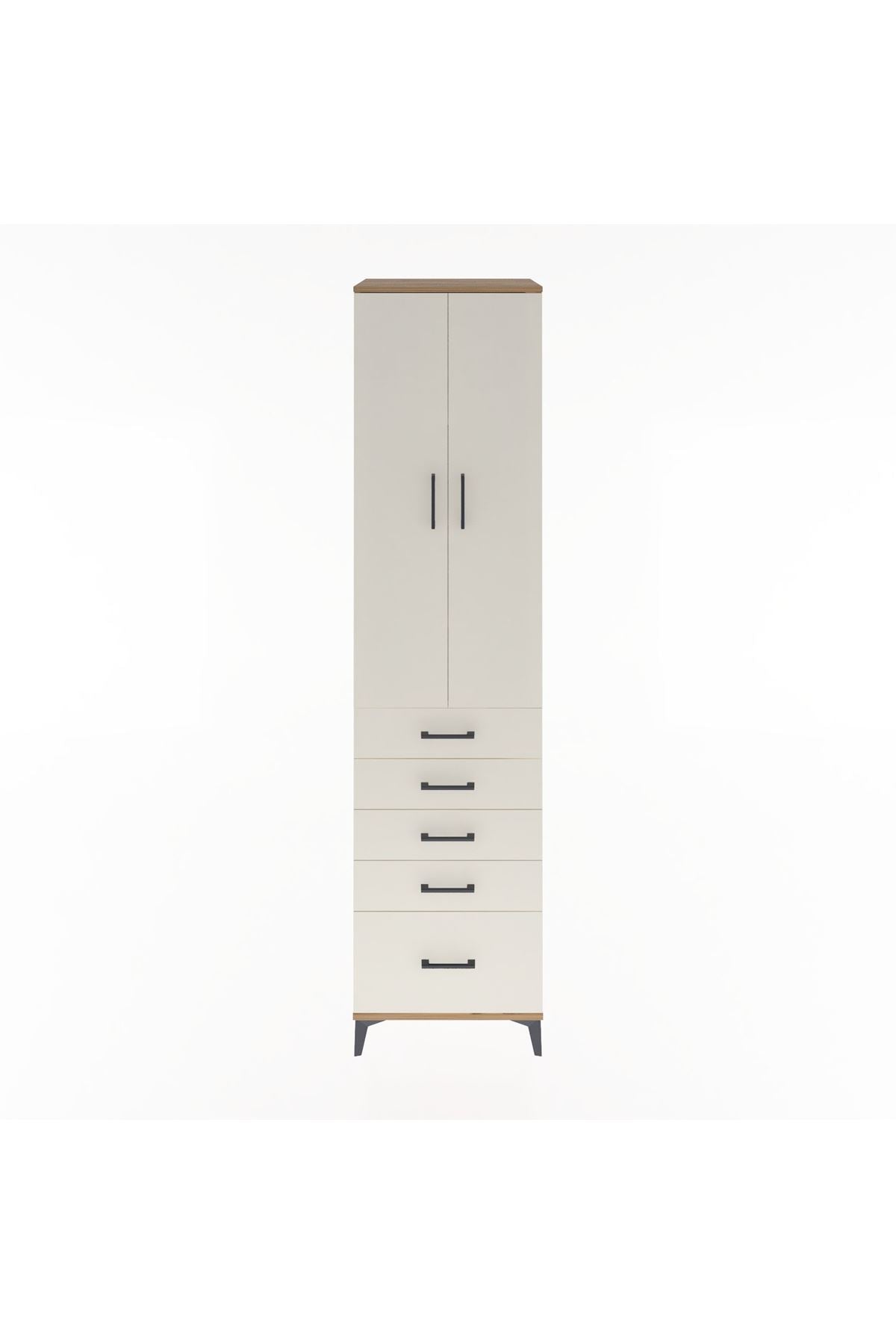 Hyperion Dolap 4 Raflı 5 Çekmeceli 2 Kapaklı 60x44x243 - S65M013V7B