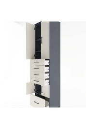 Hyperion Dolap 4 Raflı 5 Çekmeceli 4 Kapaklı 60x44x243 - S65M014V4B