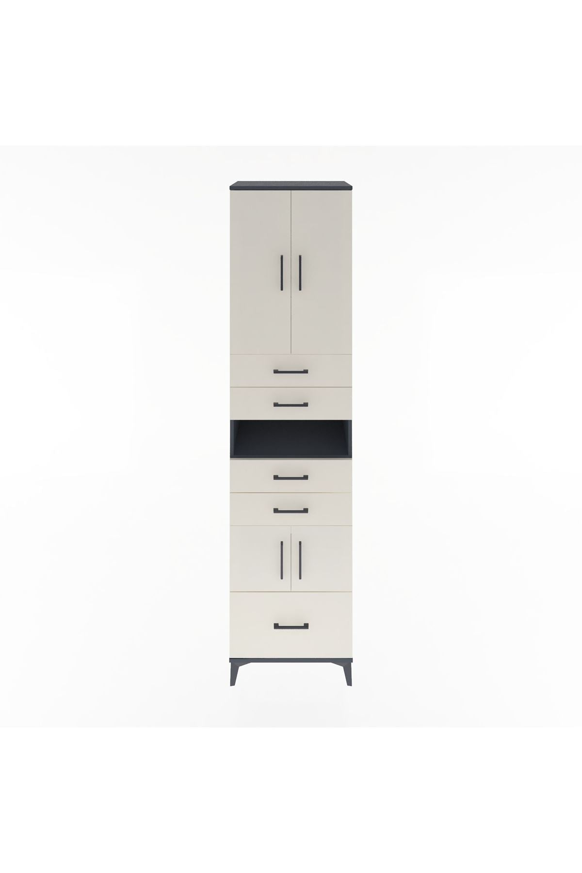 Hyperion Dolap 4 Raflı 5 Çekmeceli 4 Kapaklı 60x44x243 - S65M015V4B